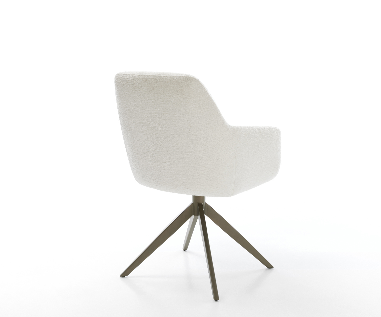 Jídelní židle Pejo-Flex bouclé měkký béžová křížová podnož široká titanová barva 360° otočný houpací funkce taštičkové pružiny - Obrázek 5