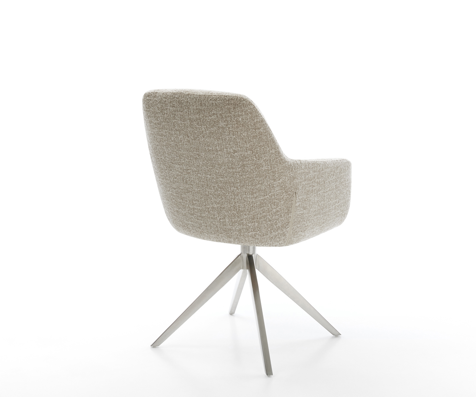 Jídelní židle Pejo-Flex tkanina Měkký béžová křížová podnož široká nerezová ocel 360° otočný houpací funkce taštičkové pružiny - Obrázek 5