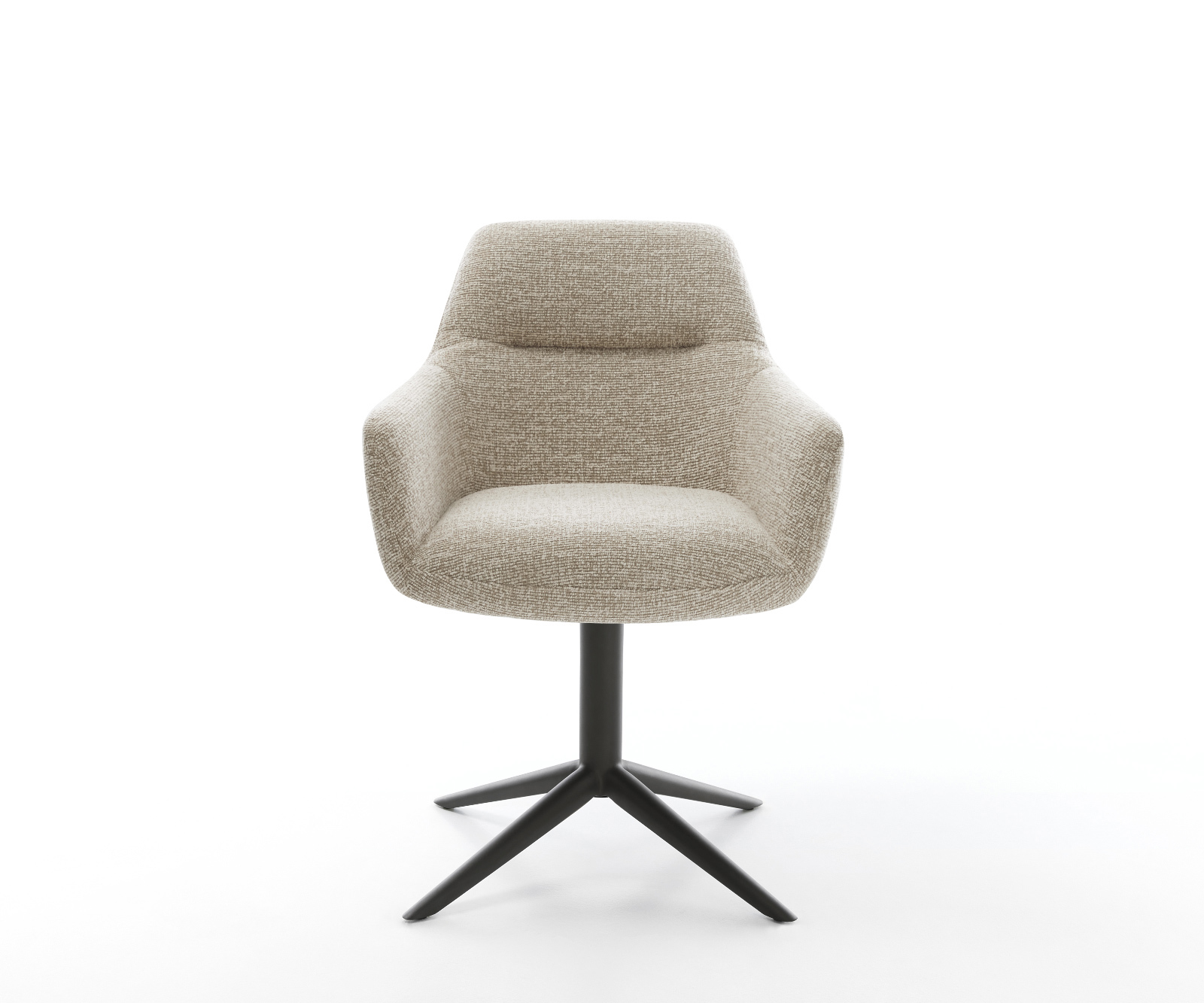 Jídelní židle Pejo-Flex tkanina Měkký béžová křížová podnož černá 360° otočný houpací funkce taštičkové pružiny - Obrázek 2