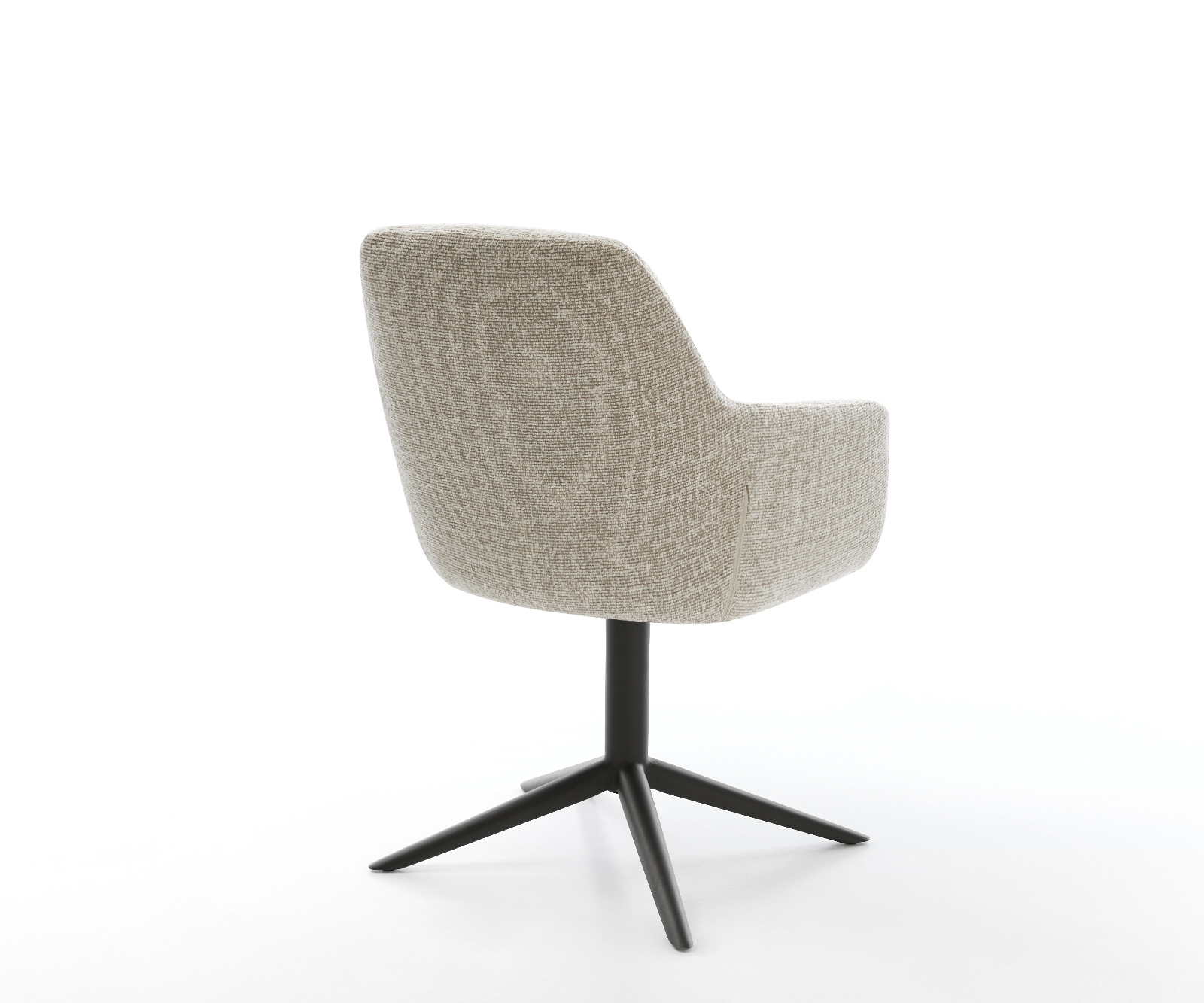 Jídelní židle Pejo-Flex tkanina Měkký béžová křížová podnož černá 360° otočný houpací funkce taštičkové pružiny - Obrázek 5