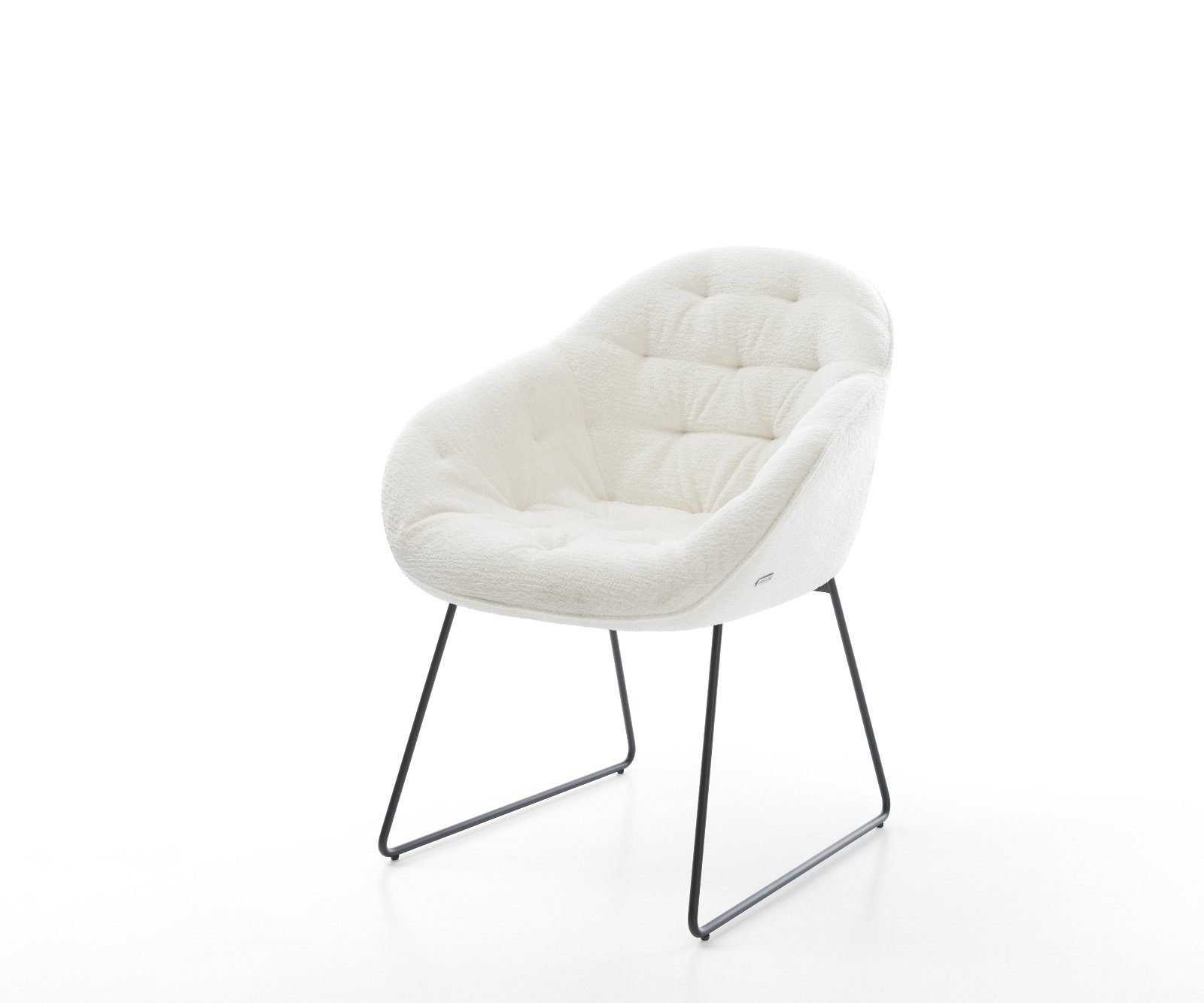 Jídelní židle Gaio-Flex bouclé měkký béžová tenká podnož černá