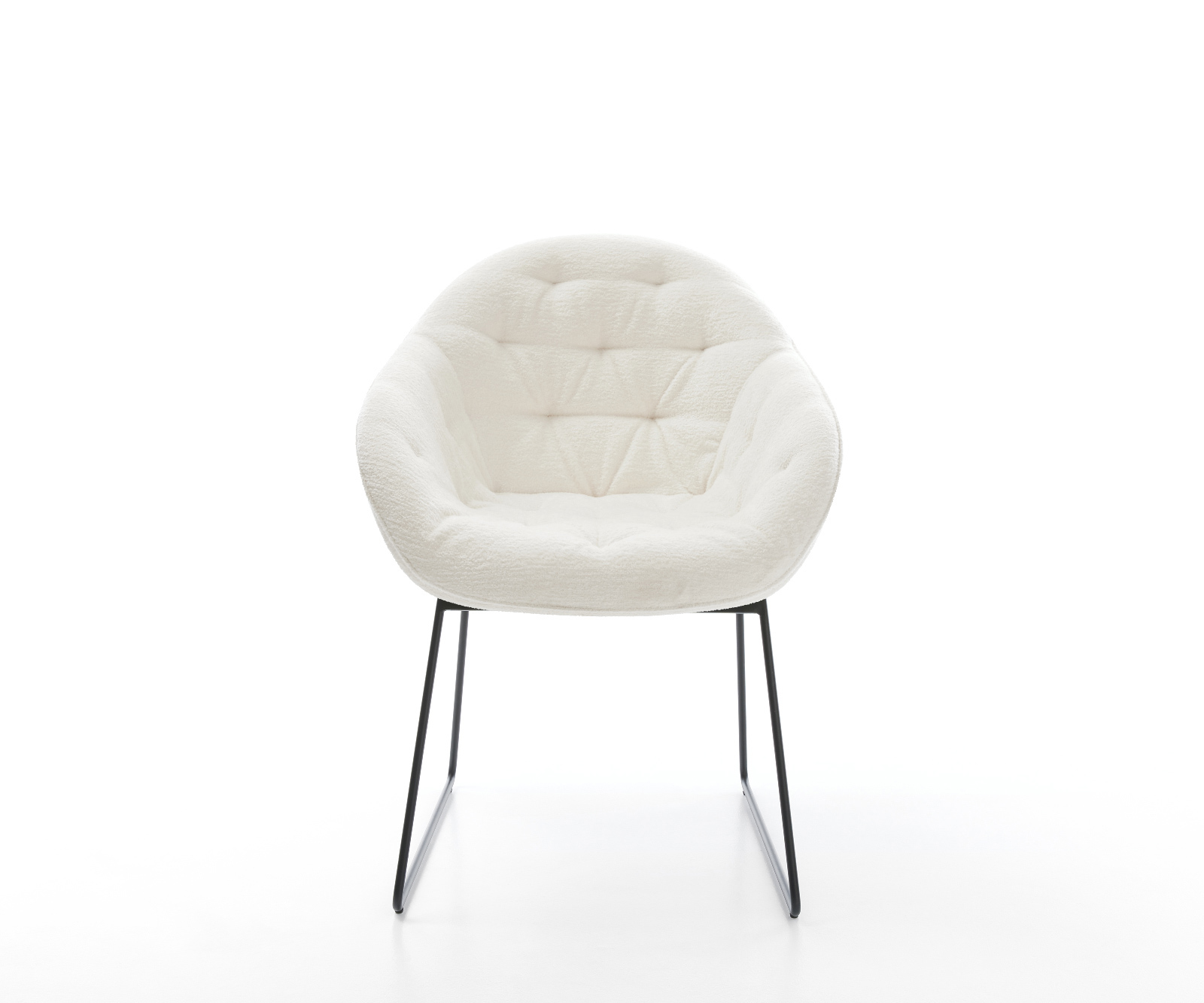 Jídelní židle Gaio-Flex bouclé měkký béžová tenká podnož černá - Obrázek 2