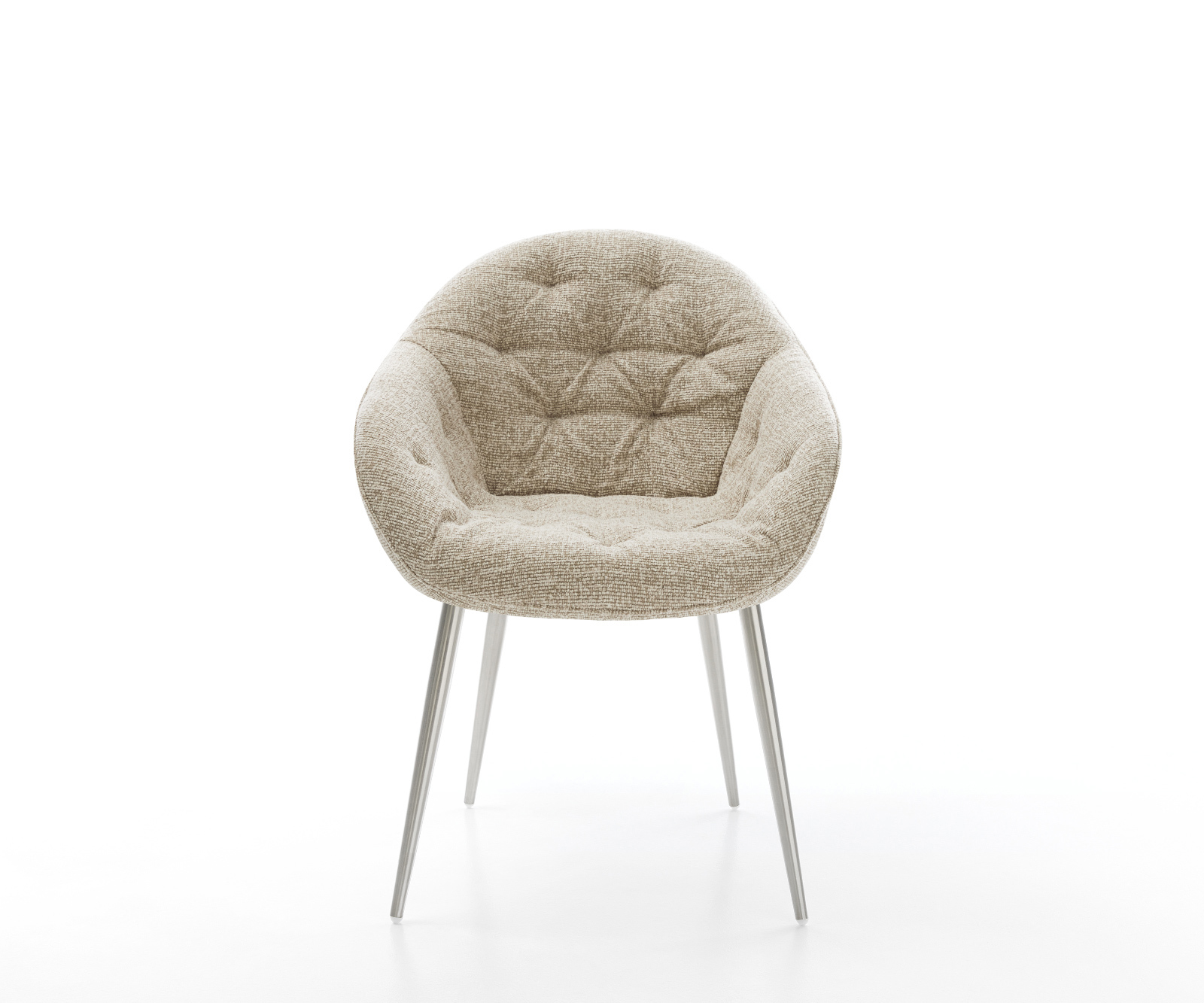 Jídelní židle Gaio-Flex tkanina Měkký béžová 4 nohy zúžené nerezová ocel - Obrázek 2