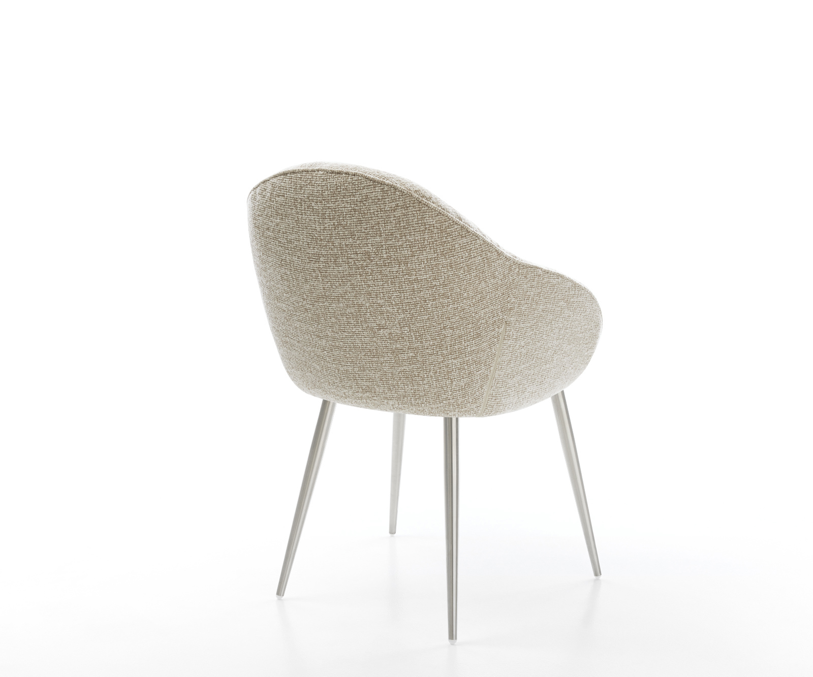 Jídelní židle Gaio-Flex tkanina Měkký béžová 4 nohy zúžené nerezová ocel - Obrázek 5