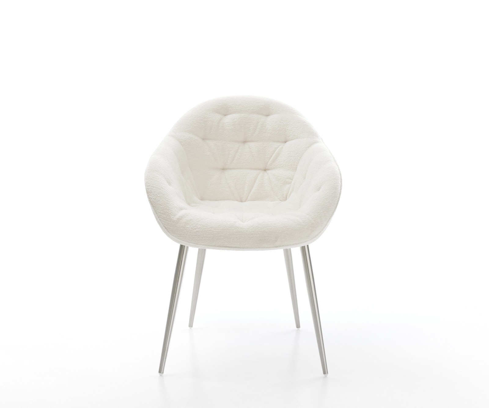 Jídelní židle Gaio-Flex bouclé měkký béžová 4-nohá zúžená nerezová ocel - Obrázek 2