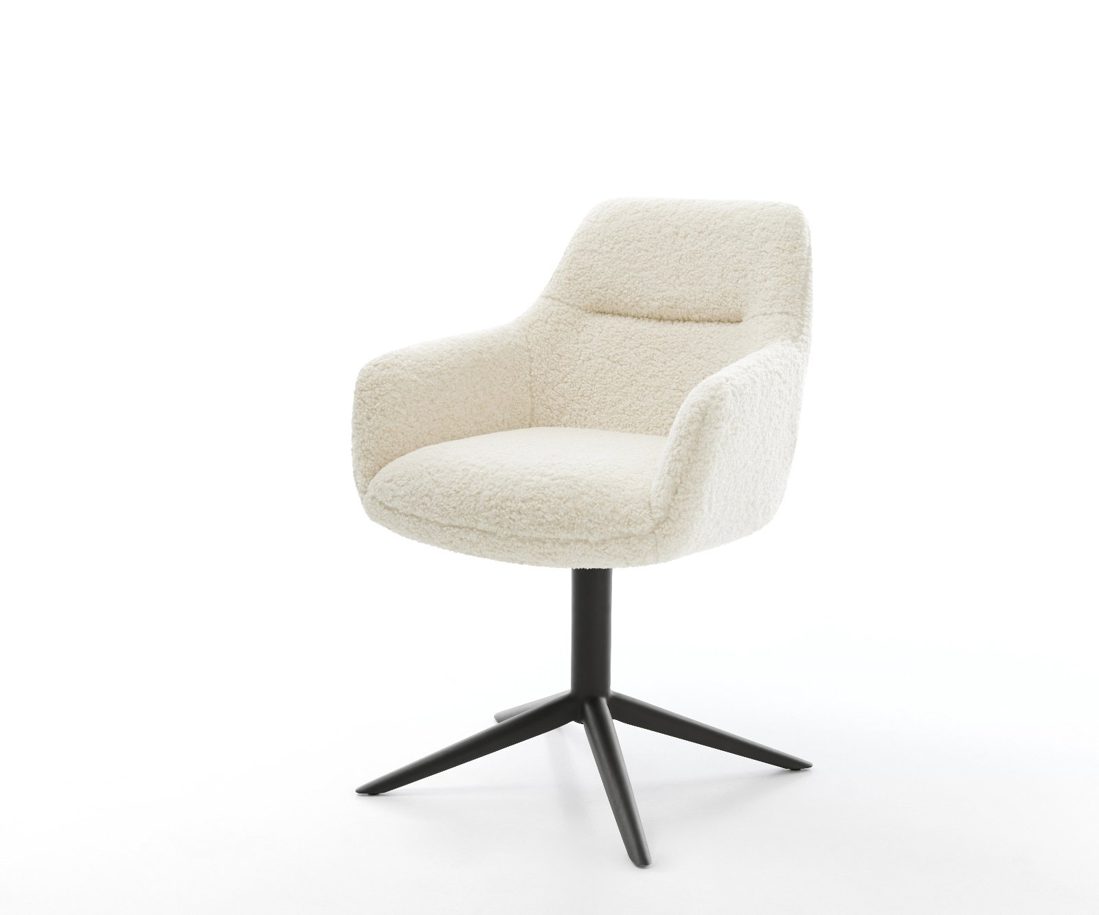 Jídelní židle Pejo-Flex plyšový manšestr béžová černá křížová podnož 360° otočný houpací funkce taštičkové pružiny