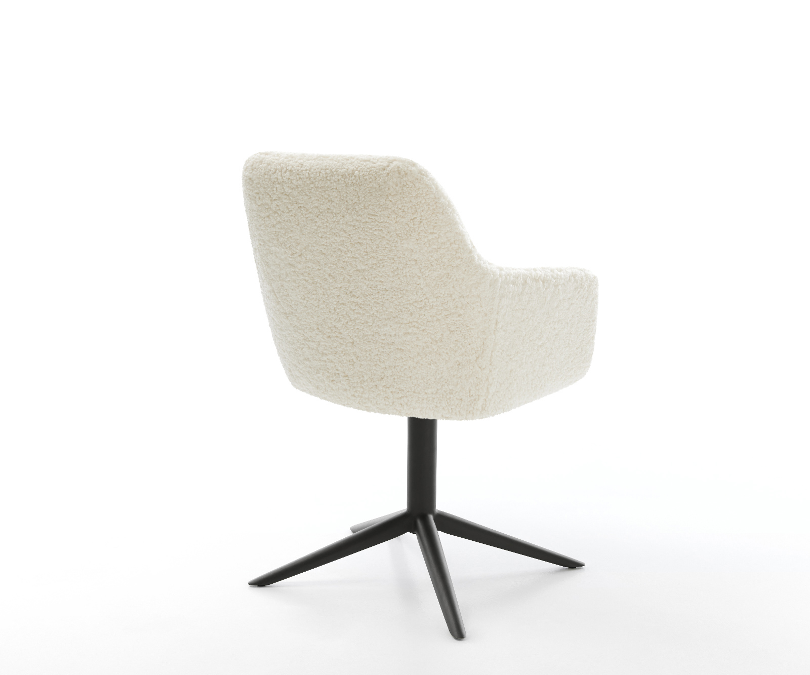 Jídelní židle Pejo-Flex plyšový manšestr béžová černá křížová podnož 360° otočný houpací funkce taštičkové pružiny - Obrázek 5