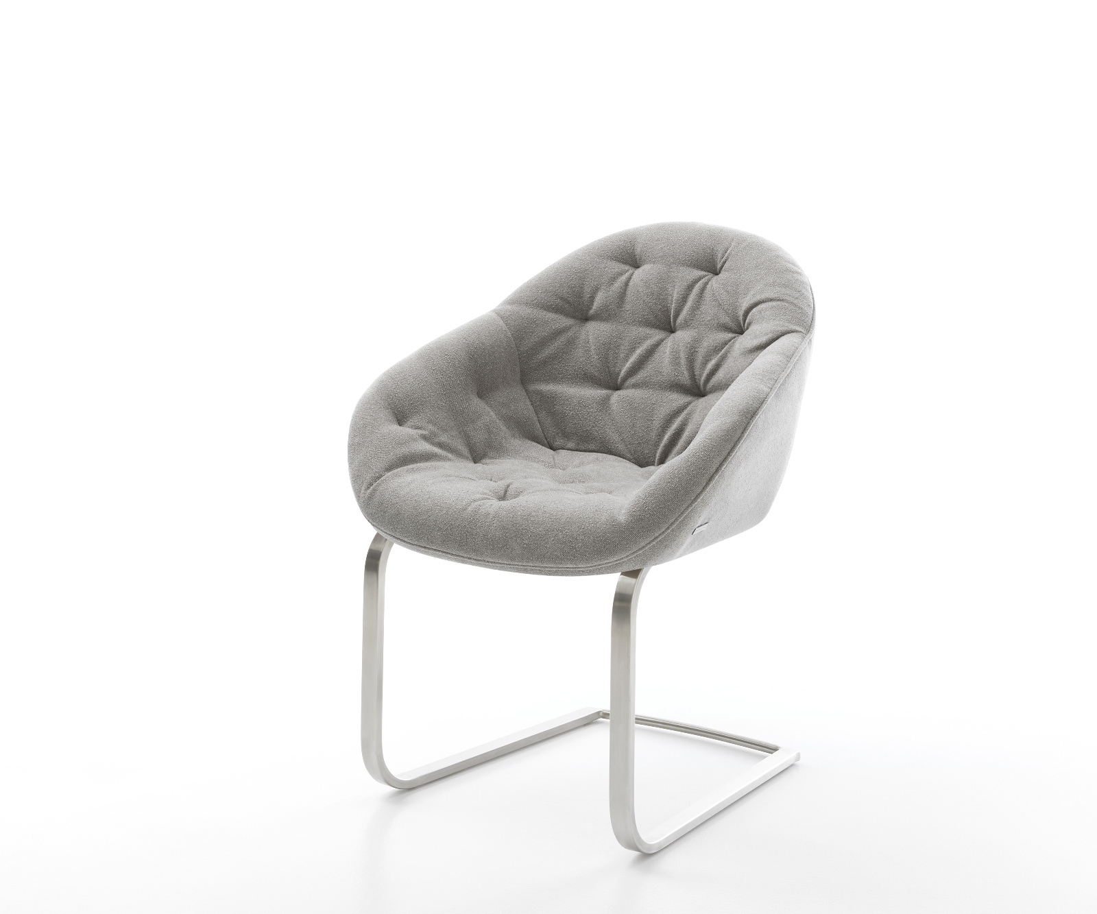 Jídelní židle Gaio-Flex tkanina Měkký šedá jídelní židle plochý nerezová ocel