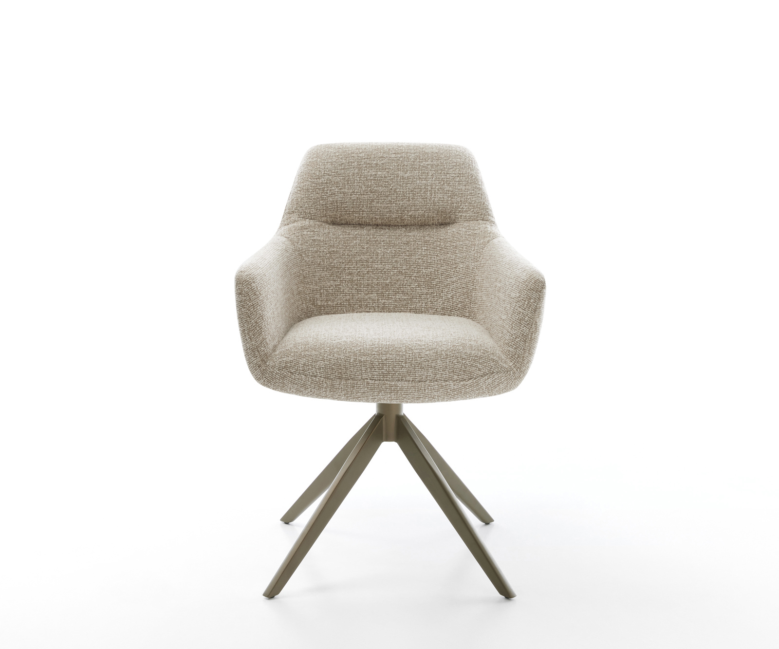 Jídelní židle Pejo-Flex tkanina Měkký béžová křížová podnož široká Titanová barva 360° otočný houpací funkce taštičkové pružiny - Obrázek 2