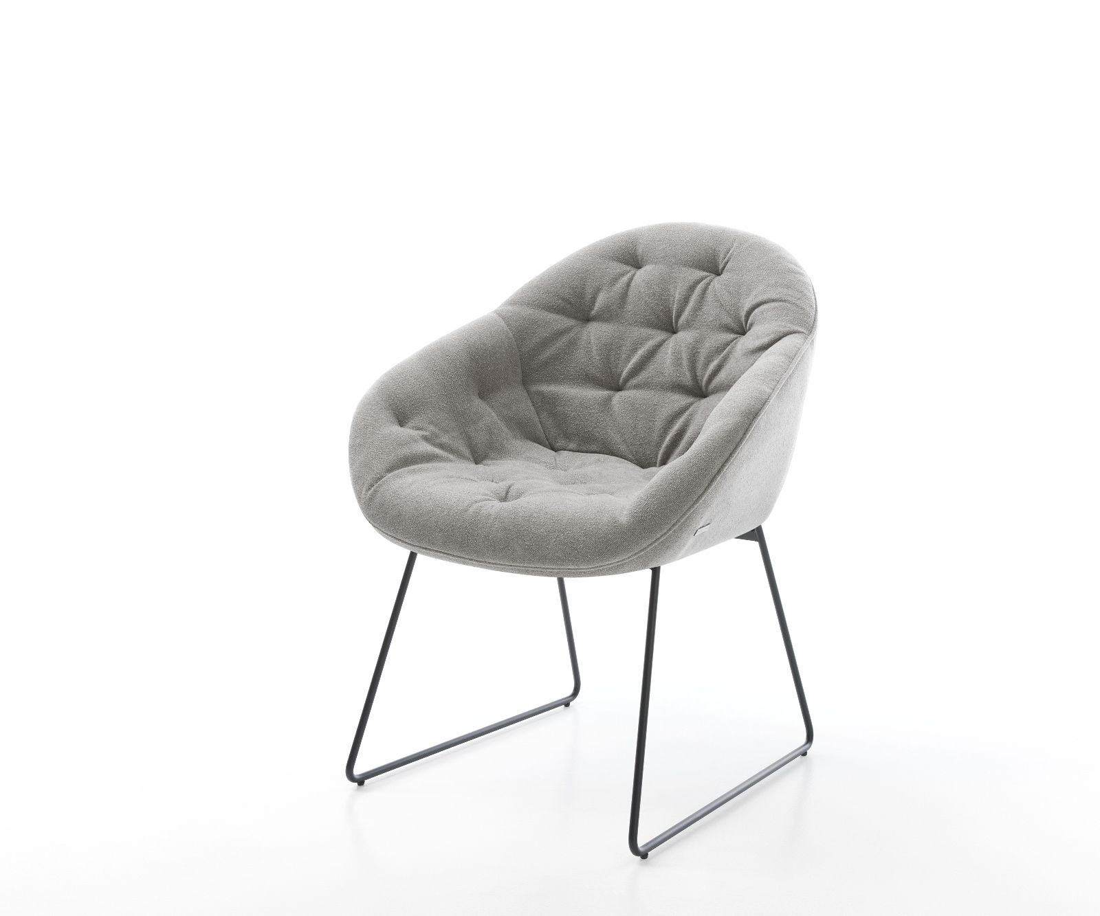 Jídelní židle Gaio-Flex strukturovaná látka Měkký šedá tenká podnož černá