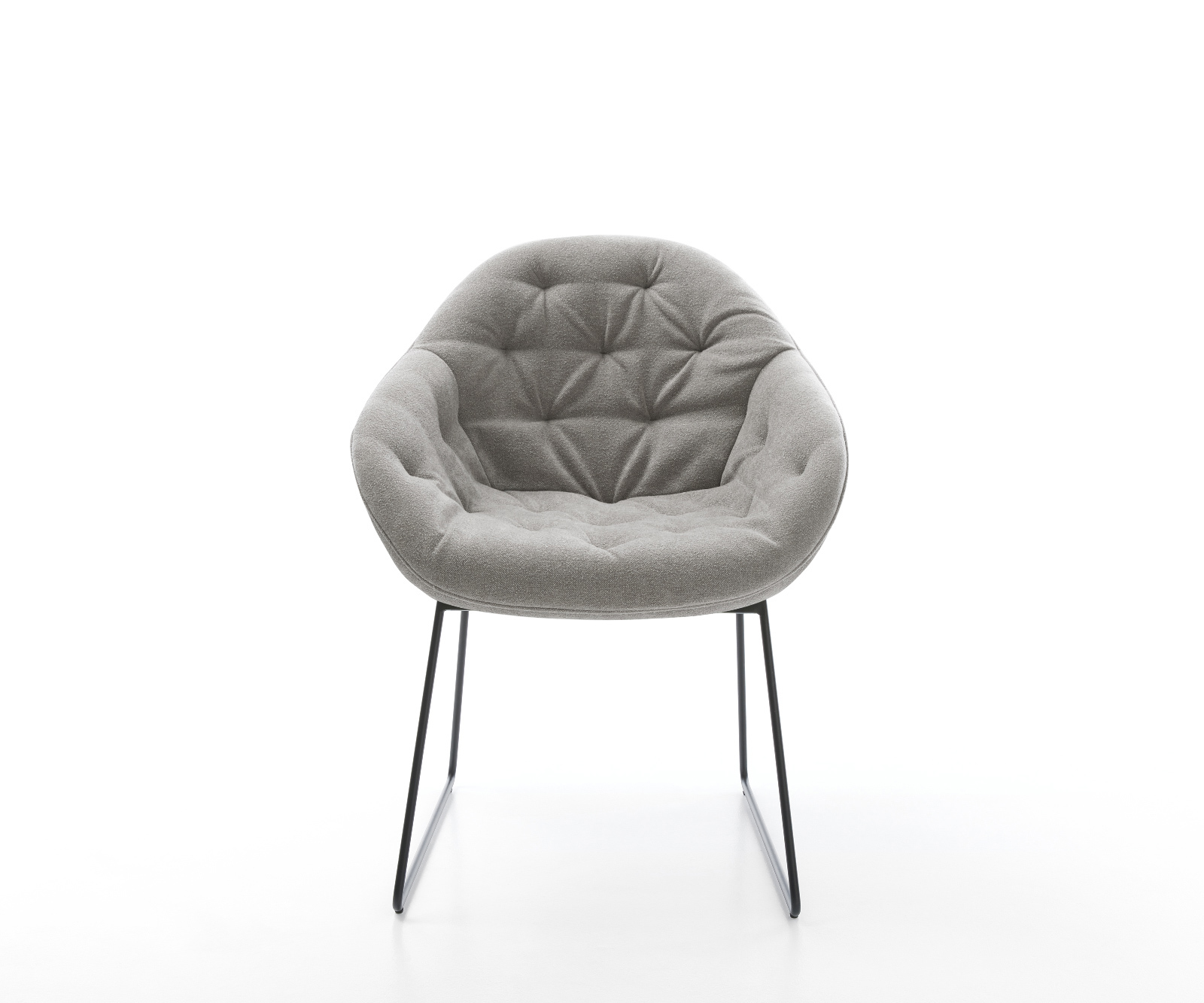 Jídelní židle Gaio-Flex strukturovaná látka Měkký šedá tenká podnož černá - Obrázek 2