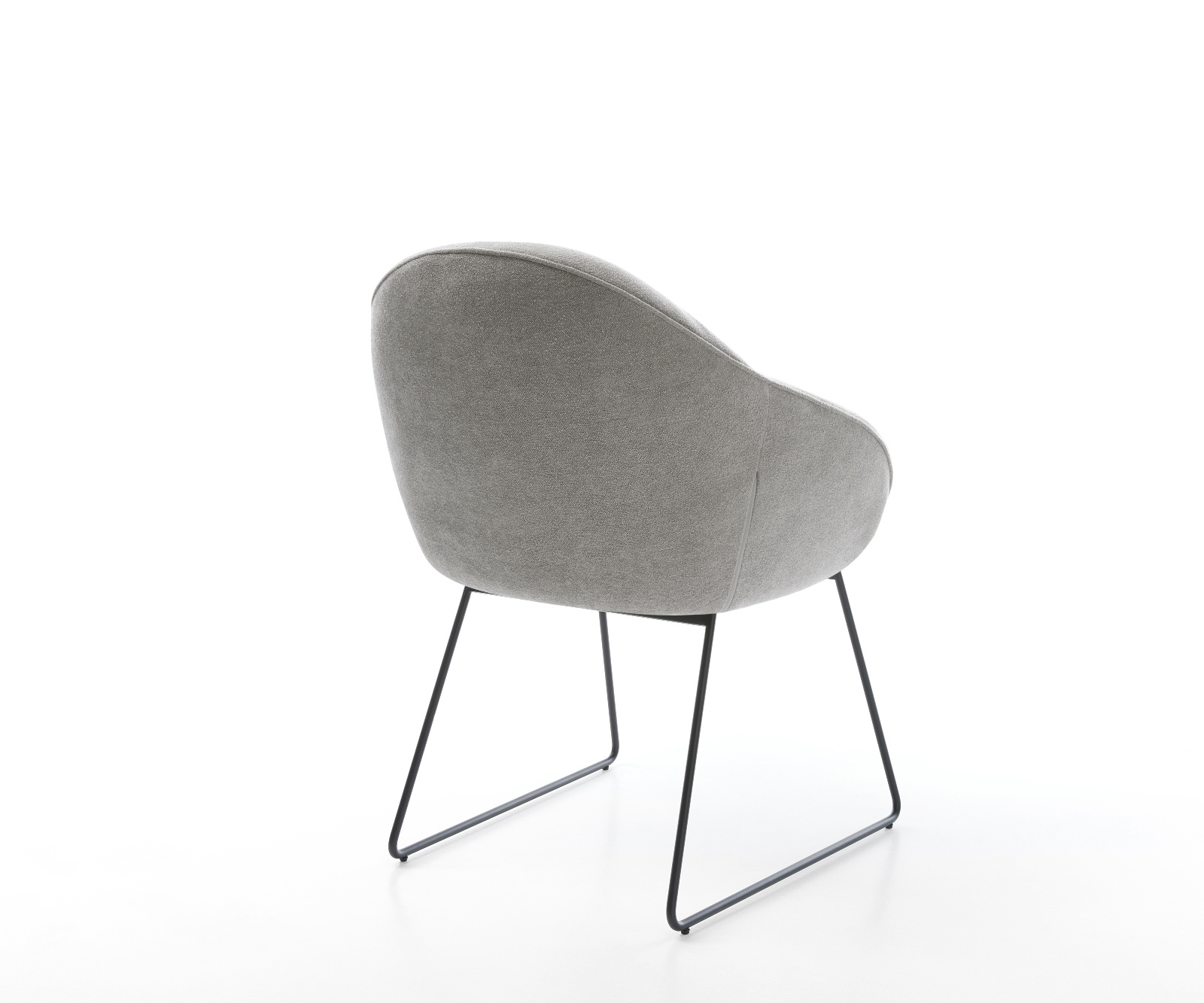 Jídelní židle Gaio-Flex strukturovaná látka Měkký šedá tenká podnož černá - Obrázek 5