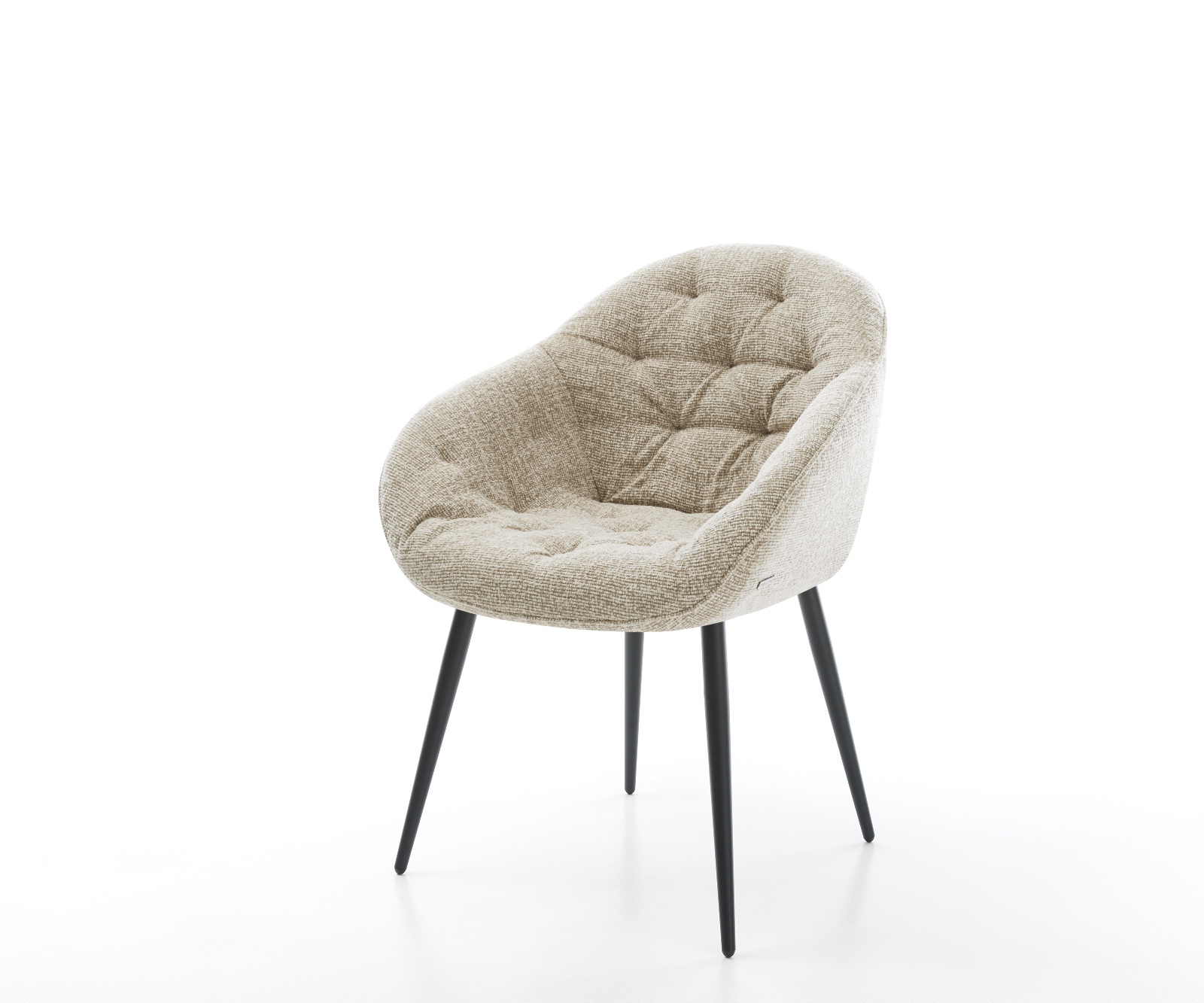 Jídelní židle Gaio-Flex tkanina Měkký béžová 4-nohá zúžená černá