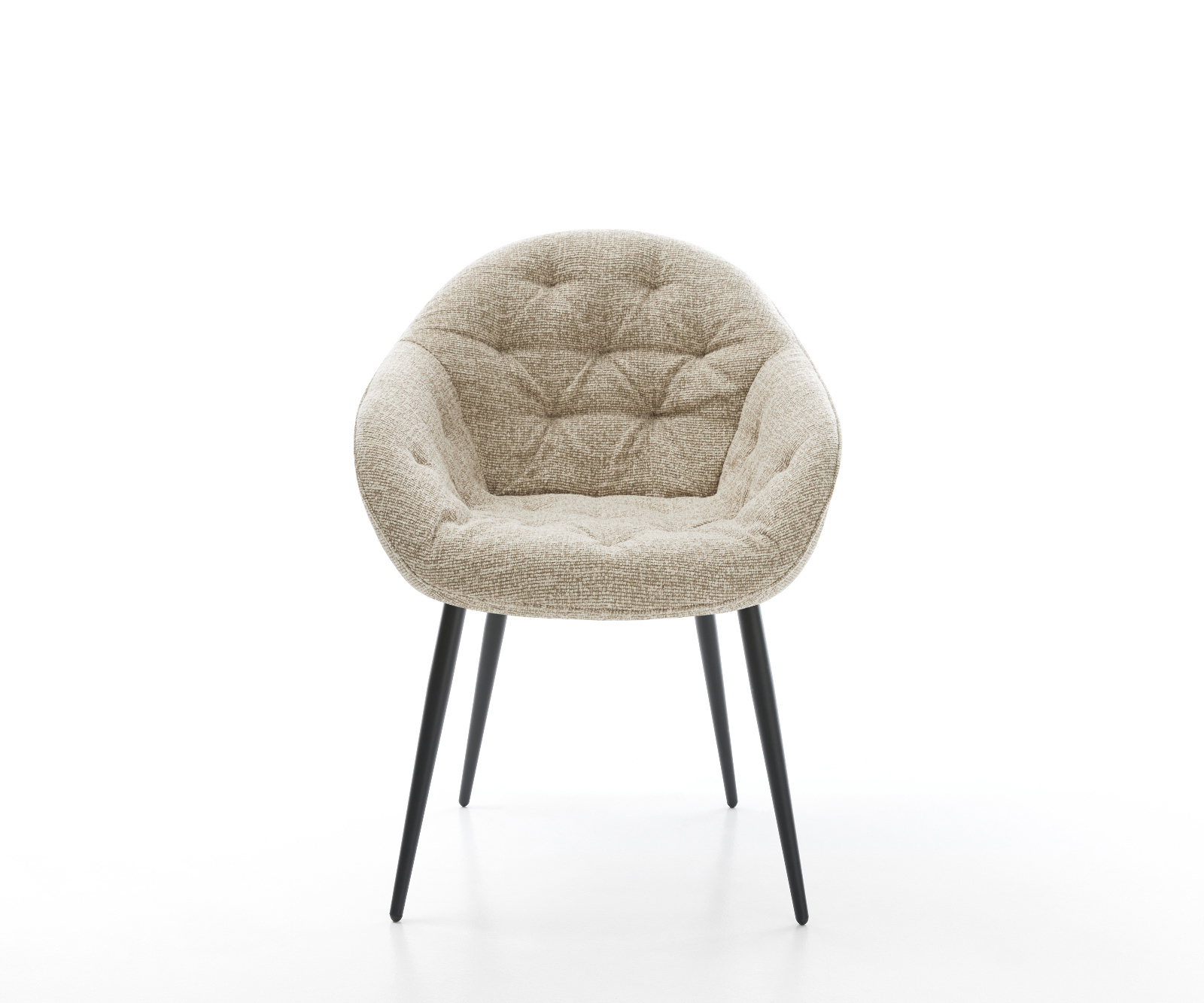 Jídelní židle Gaio-Flex tkanina Měkký béžová 4-nohá zúžená černá - Obrázek 2