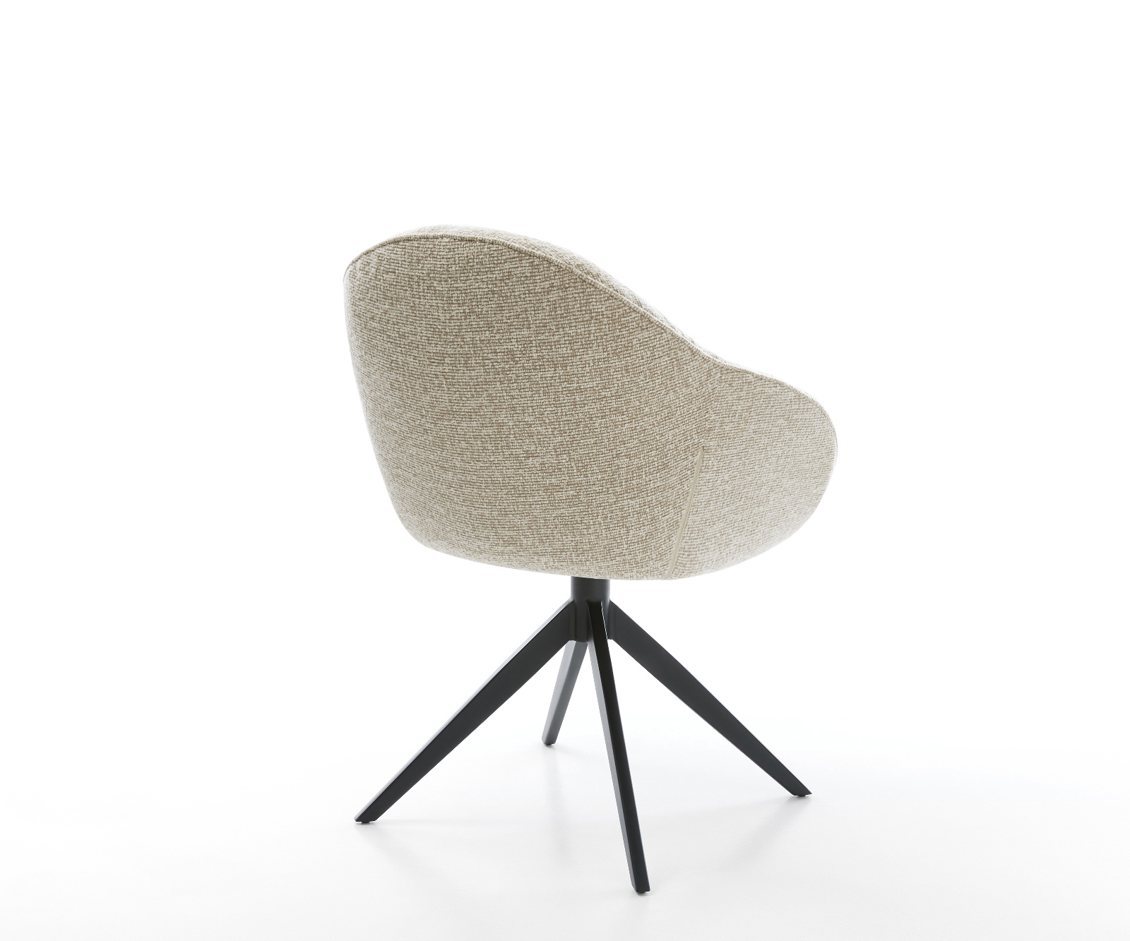 Jídelní židle Gaio-Flex látka Měkký béžová křížová podnož široká černá 360° otočný houpací funkce - Obrázek 5