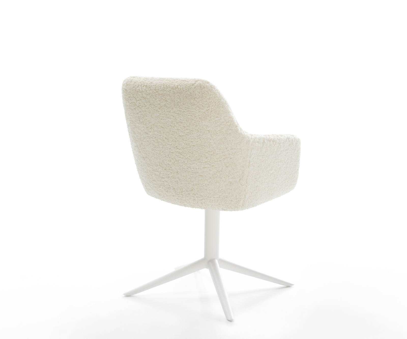 Jídelní židle Pejo-Flex plyšový manšestr béžová křížová podnož bílá 360° otočný houpací funkce taštičkové pružiny - Obrázek 5