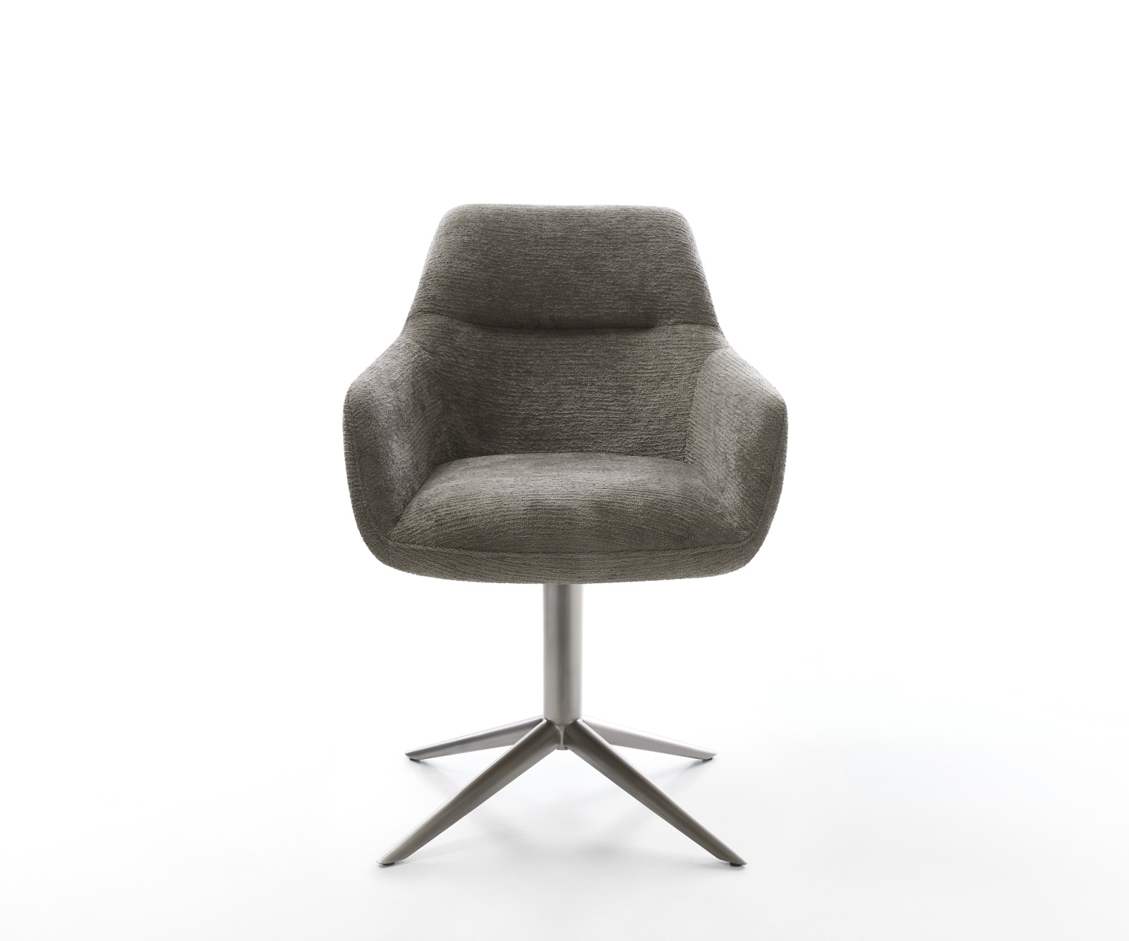 Jídelní židle Pejo-Flex bouclé měkký tmavě béžová křížová podnož grafit 360° otočný houpací funkce taštičkové pružiny - Obrázek 2