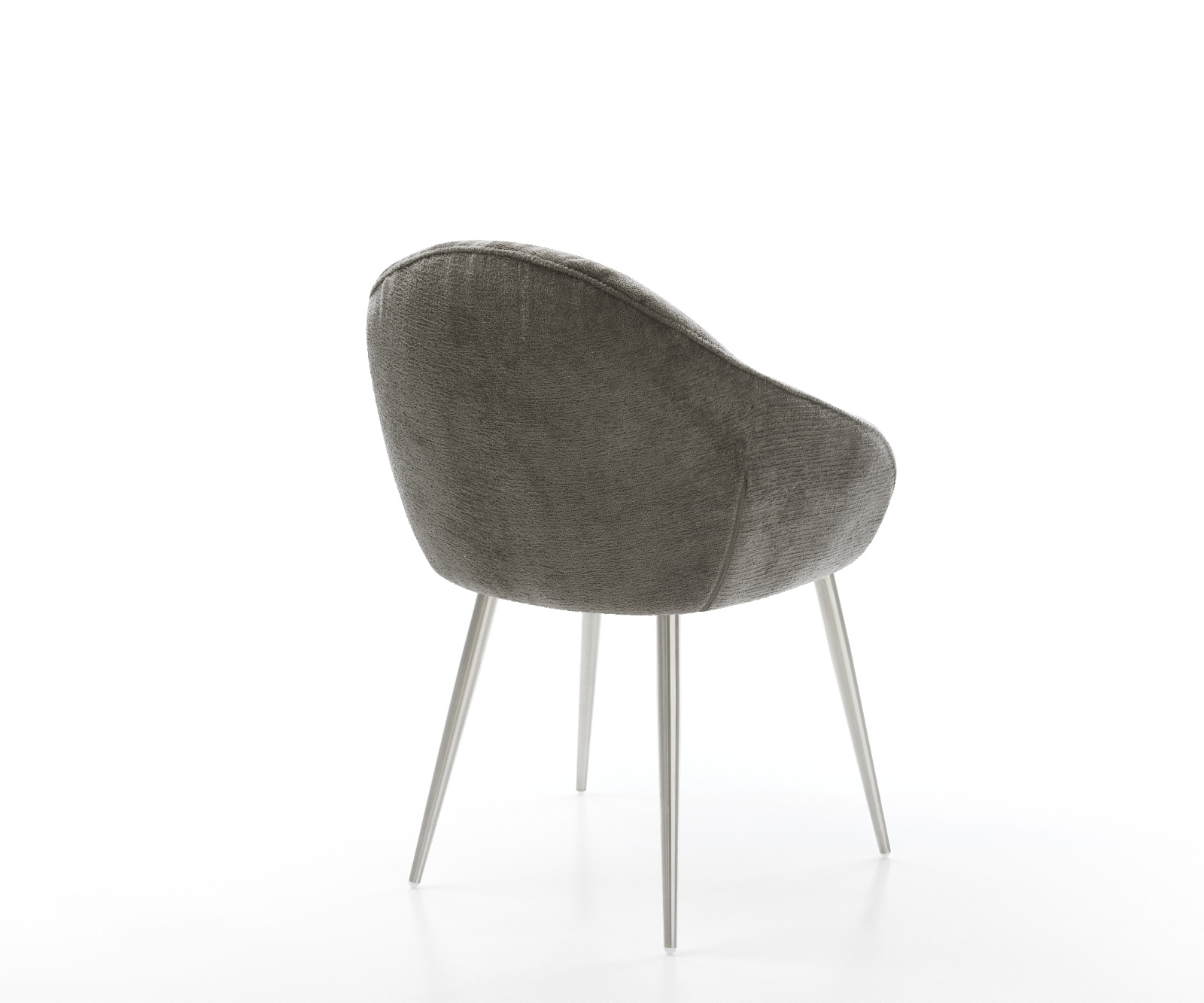 Jídelní židle Gaio-Flex bouclé měkký tmavě béžová 4-nohá zúžená nerezová ocel - Obrázek 5