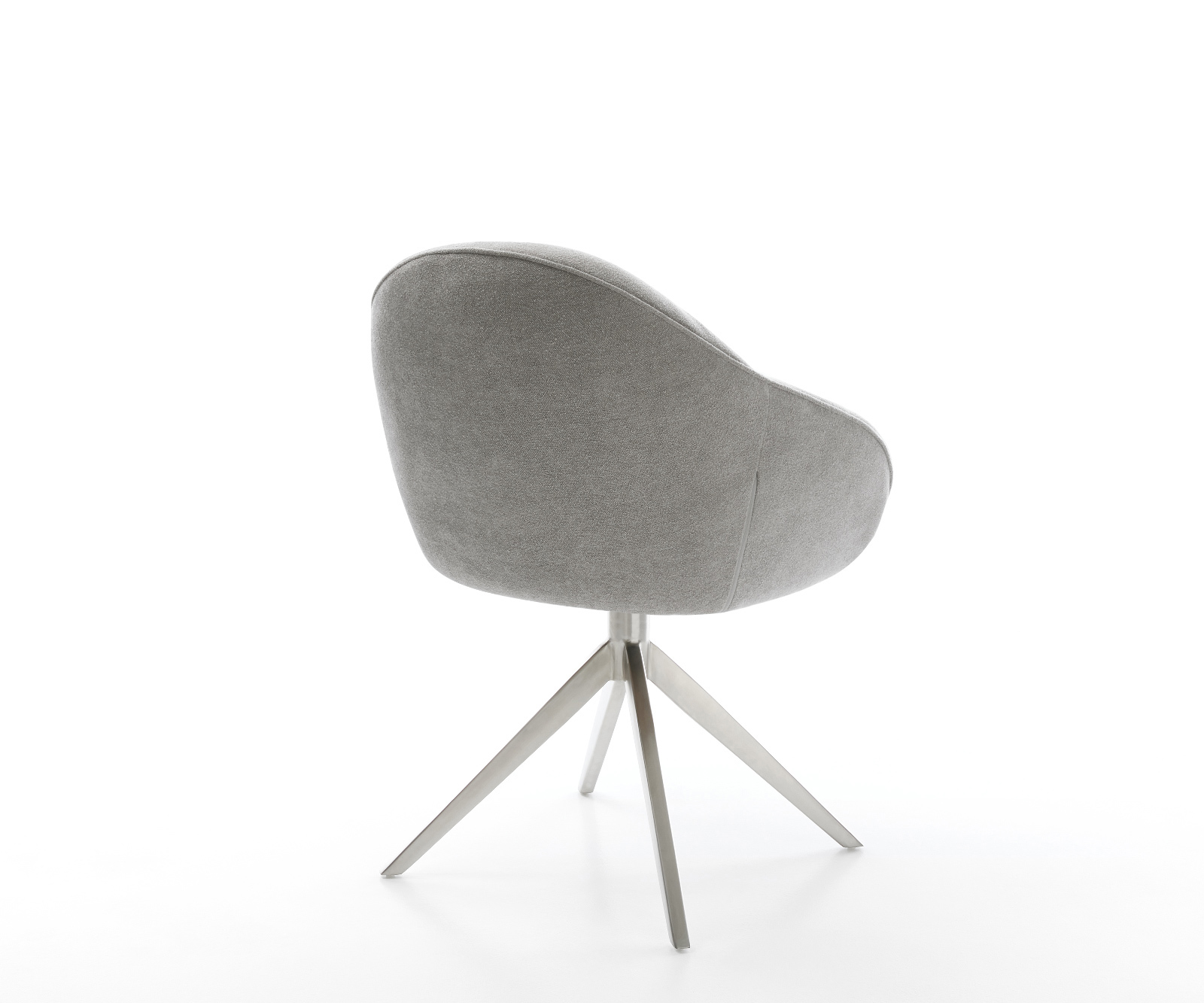 Jídelní židle Gaio-Flex strukturovaná látka Měkký šedá křížová podnož široká nerezová ocel 360° otočný houpací funkce - Obrázek 5