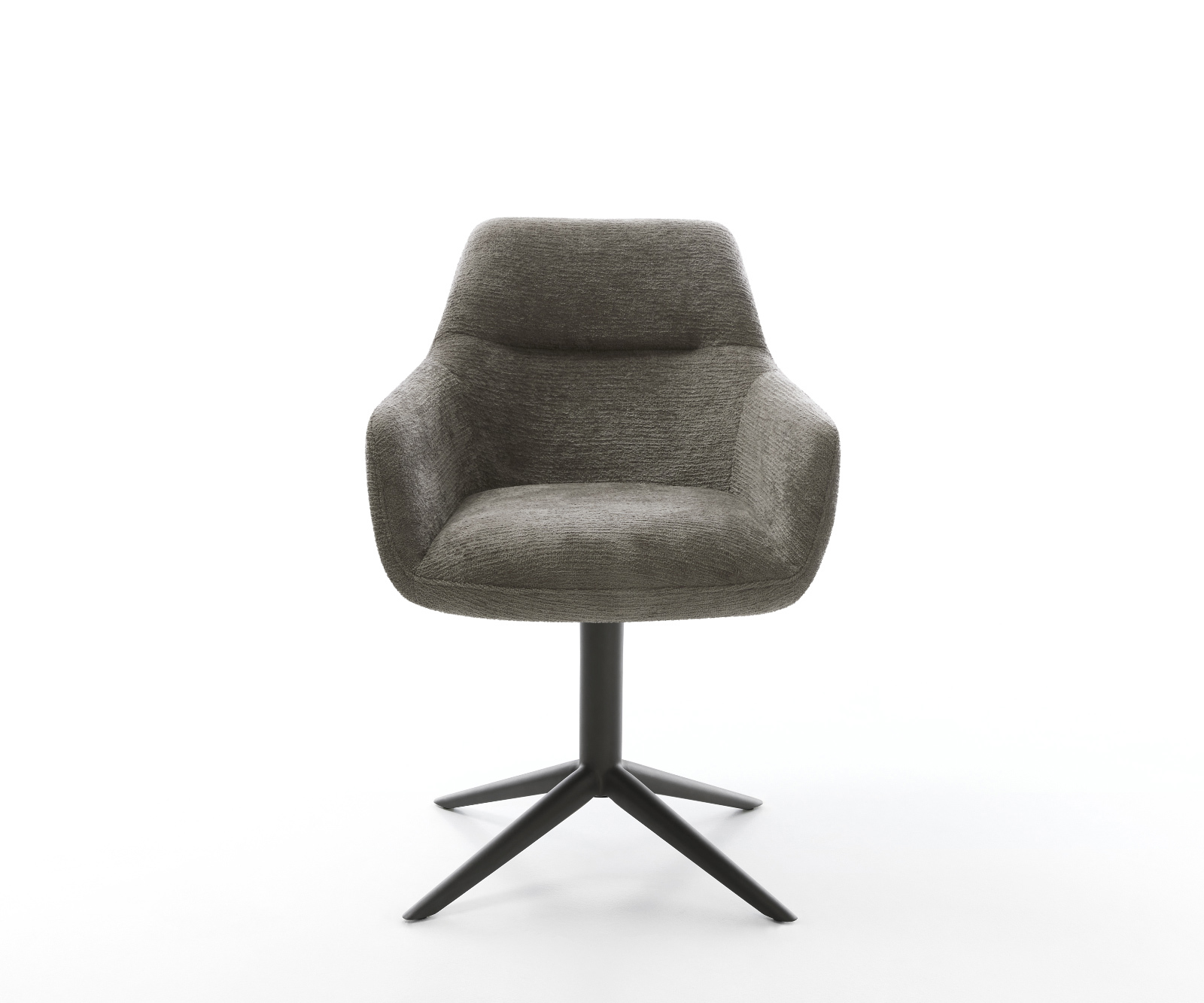 Jídelní židle Pejo-Flex bouclé měkký tmavě béžová křížová podnož černá 360° otočný houpací funkce taštičkové pružiny - Obrázek 2