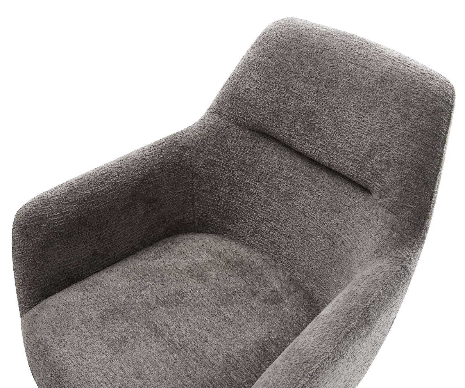 Jídelní židle Pejo-Flex bouclé měkký tmavě béžová křížová podnož černá 360° otočný houpací funkce taštičkové pružiny - Obrázek 4