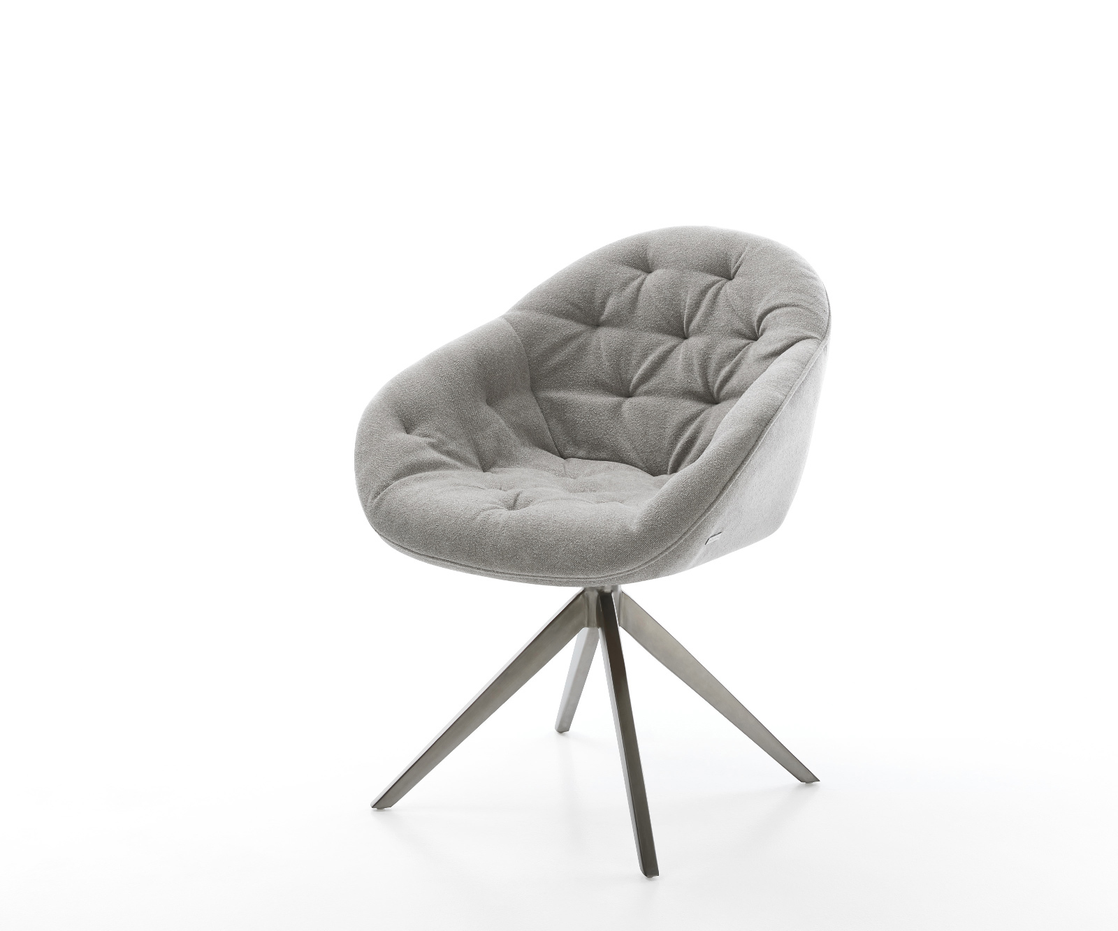 Jídelní židle Gaio-Flex tkanina Měkký šedá křížová podnož široká grafitová 360° otočná houpací funkce