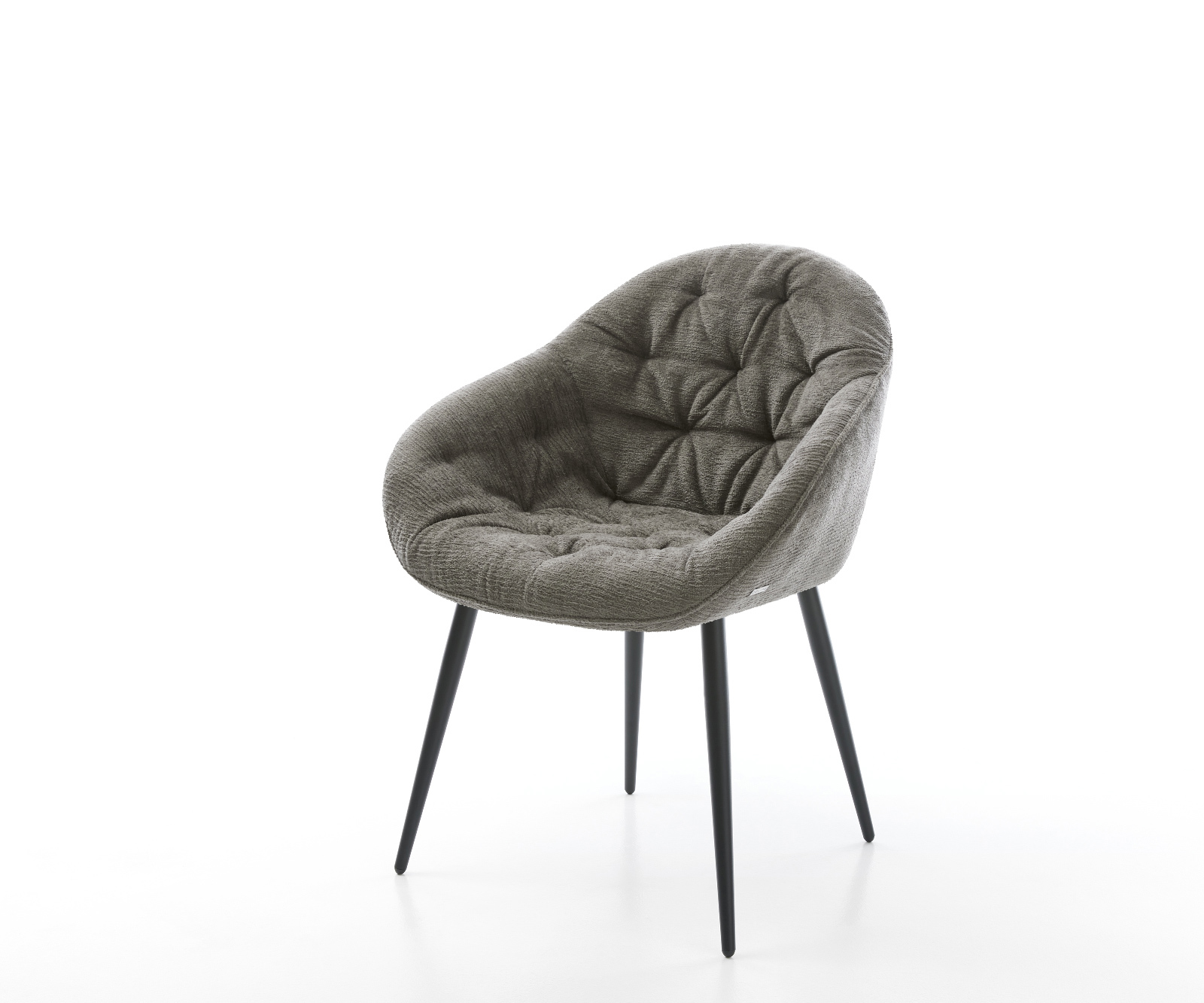 Jídelní židle Gaio-Flex bouclé měkký tmavě béžová 4-nohá zúžená černá