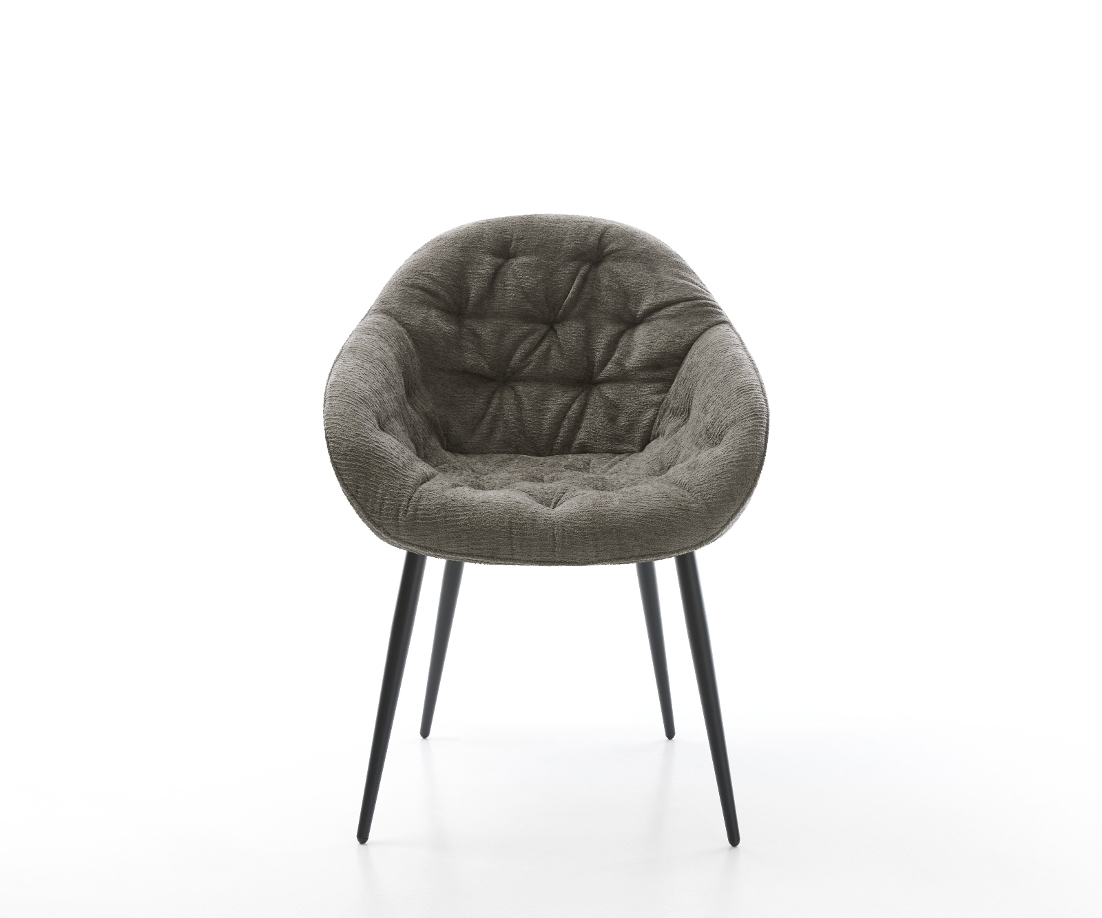 Jídelní židle Gaio-Flex bouclé měkký tmavě béžová 4-nohá zúžená černá - Obrázek 2