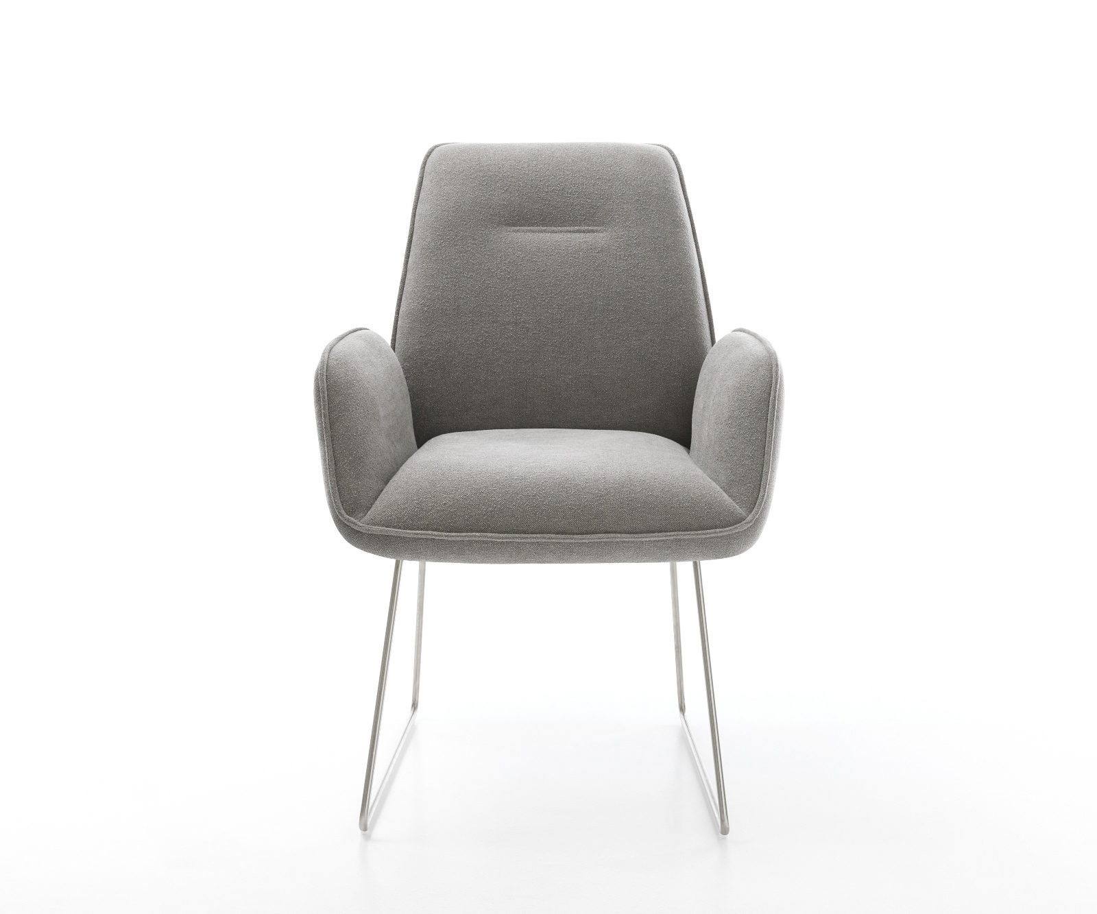 Jídelní židle Zoa-Flex strukturovaná látka Měkký šedá tenká podnož nerezová ocel taštičkové pružiny - Obrázek 2