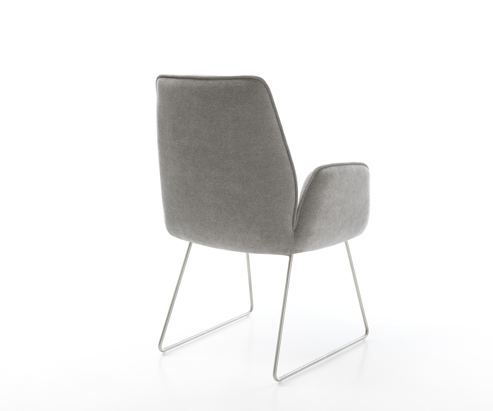 Jídelní židle Zoa-Flex strukturovaná látka Měkký šedá tenká podnož nerezová ocel taštičkové pružiny - Obrázek 5