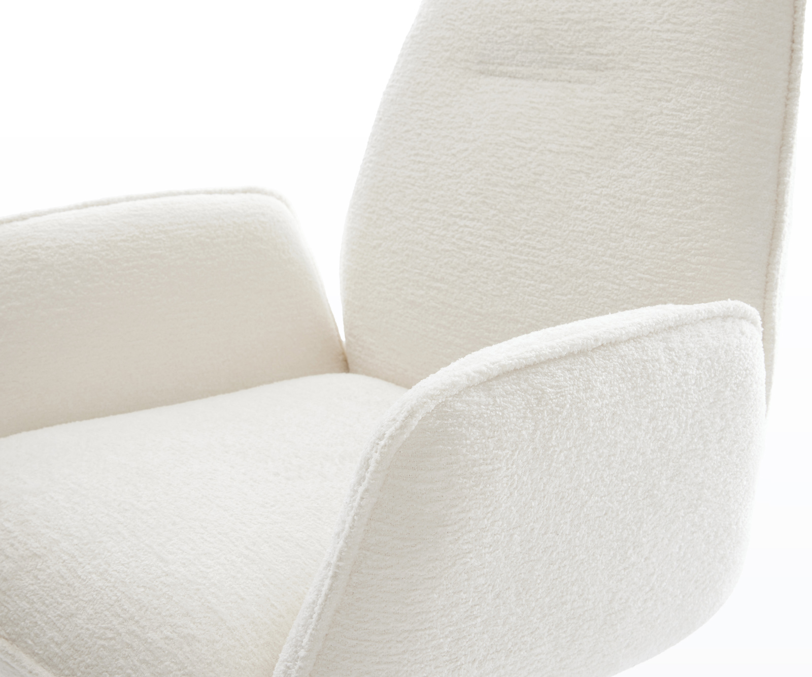 Jídelní židle Zoa-Flex bouclé měkký béžová tenká podnož nerezová ocel taštičkové pružiny - Obrázek 4