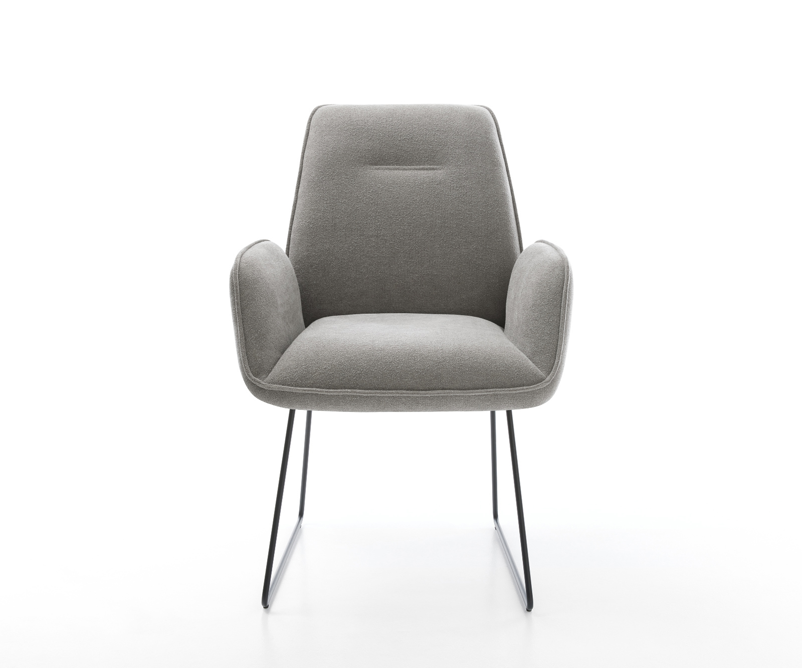 Jídelní židle Zoa-Flex strukturovaná látka Měkký šedá tenká podnož černá taštičkové pružiny - Obrázek 2