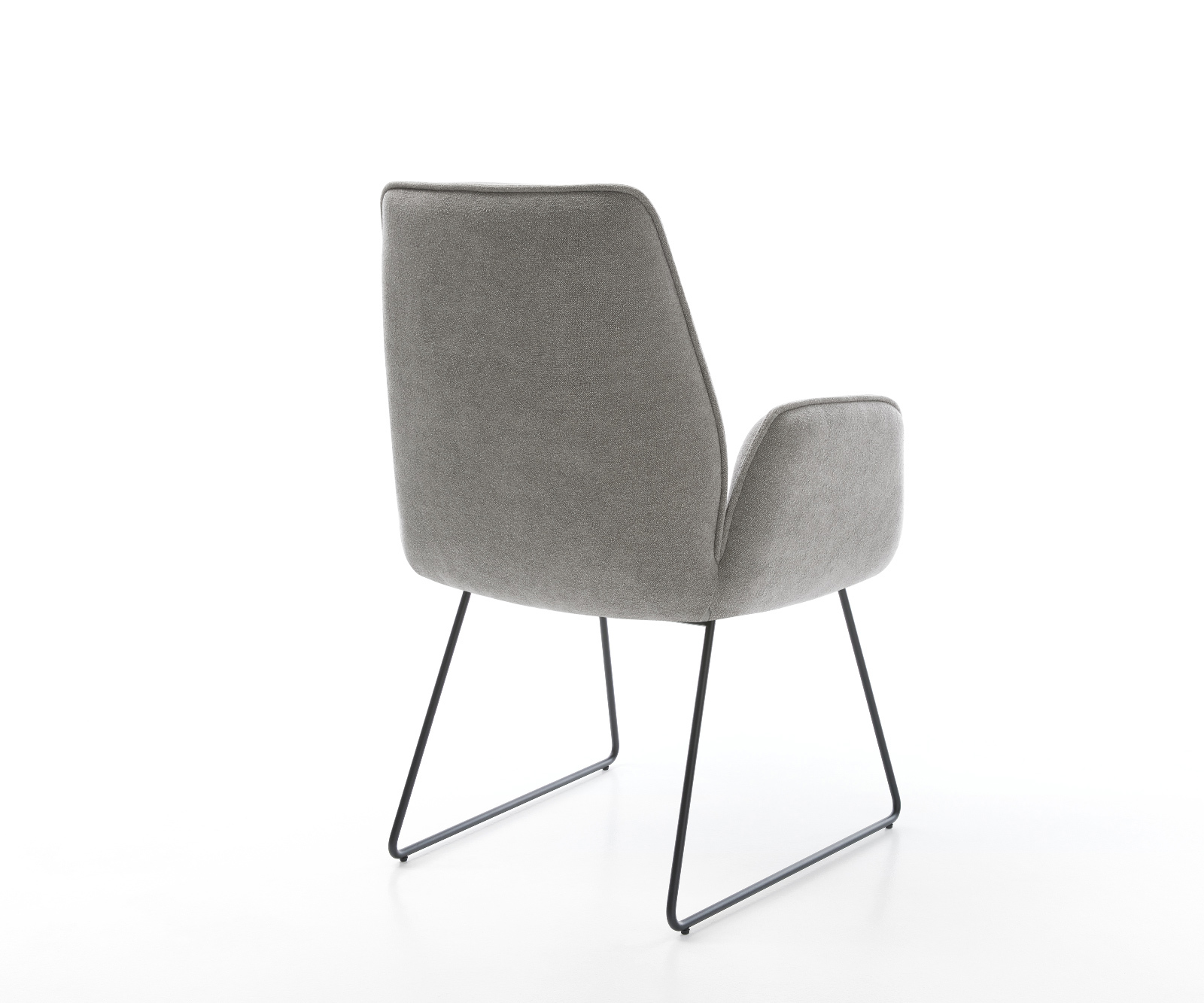 Jídelní židle Zoa-Flex strukturovaná látka Měkký šedá tenká podnož černá taštičkové pružiny - Obrázek 5