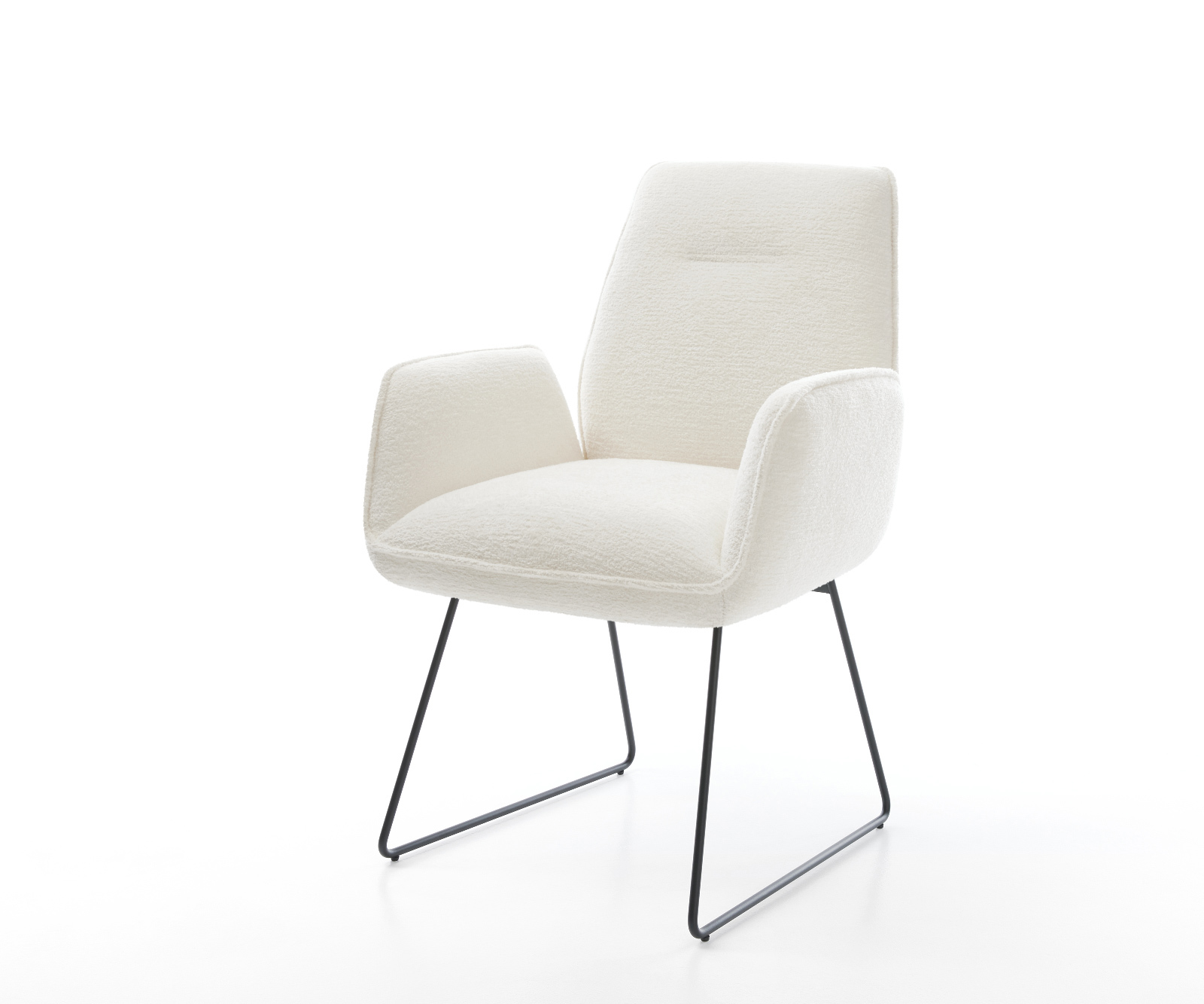 Jídelní židle Zoa-Flex bouclé měkký béžová tenká podnož černá taštičkové pružiny