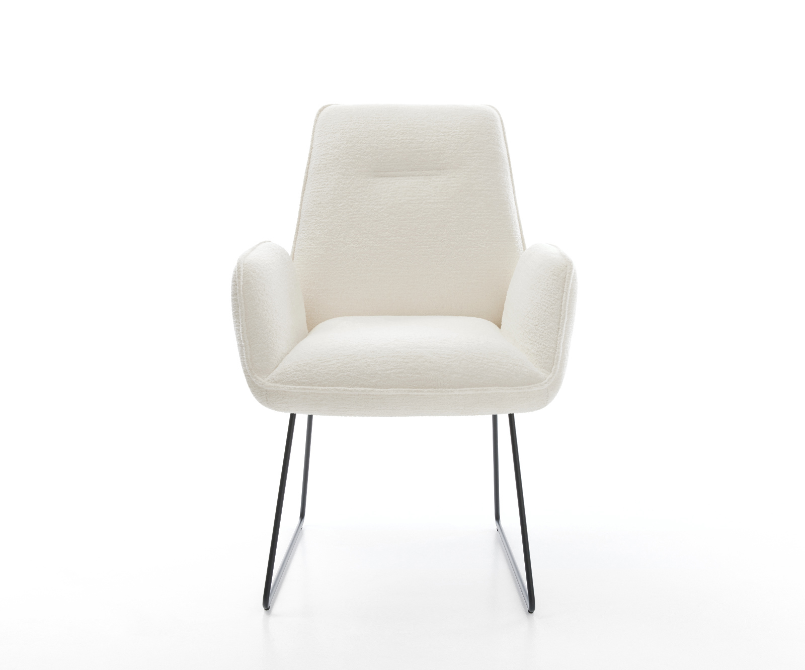 Jídelní židle Zoa-Flex bouclé měkký béžová tenká podnož černá taštičkové pružiny - Obrázek 2
