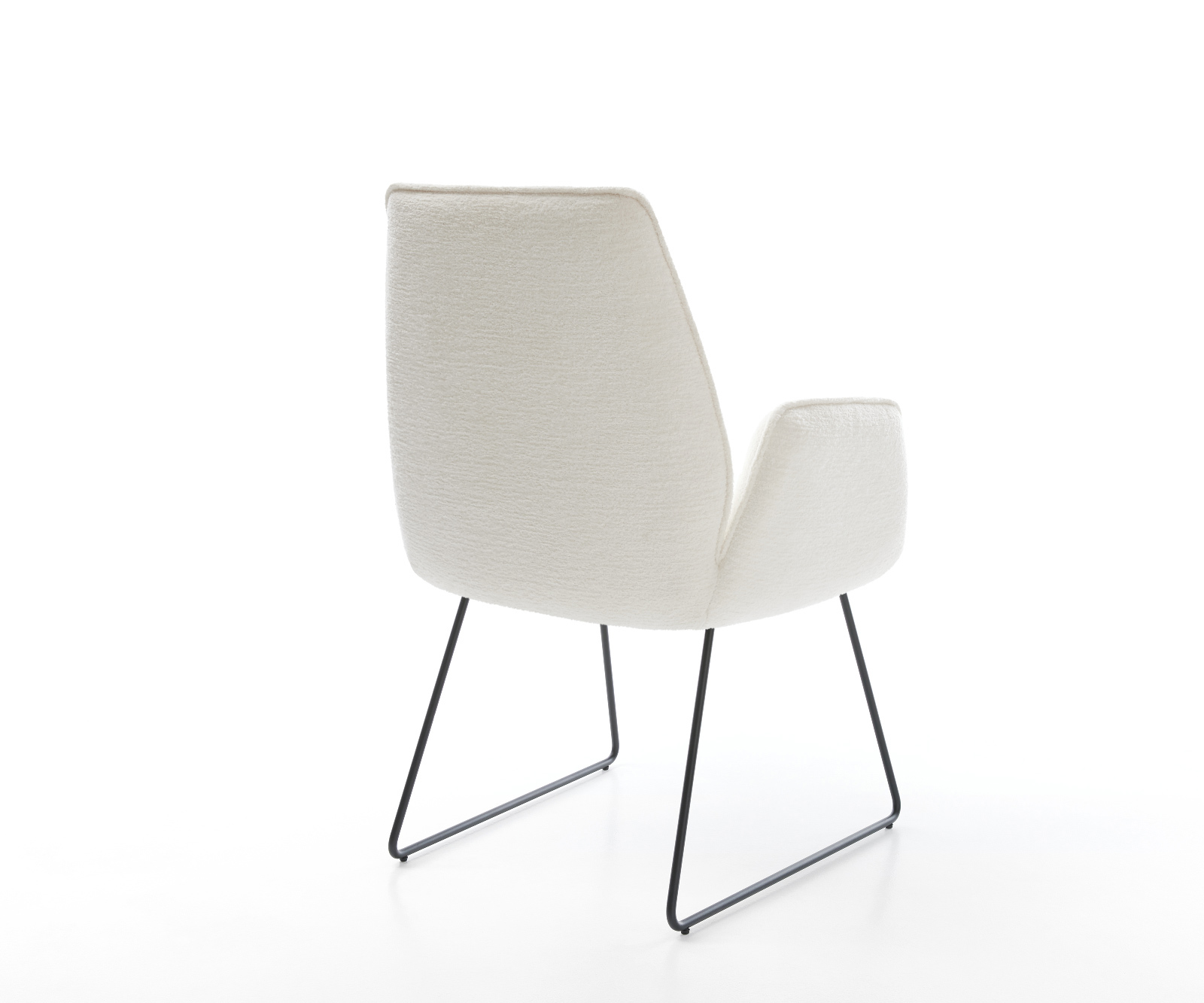 Jídelní židle Zoa-Flex bouclé měkký béžová tenká podnož černá taštičkové pružiny - Obrázek 5