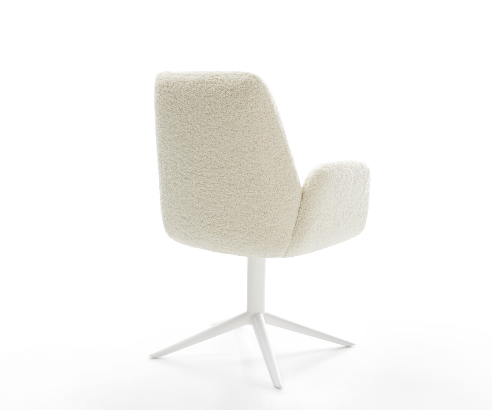 Jídelní židle Zoa-Flex plyšový manšestr béžová křížová podnož bílá 360° otočný houpací funkce taštičkové pružiny - Obrázek 4