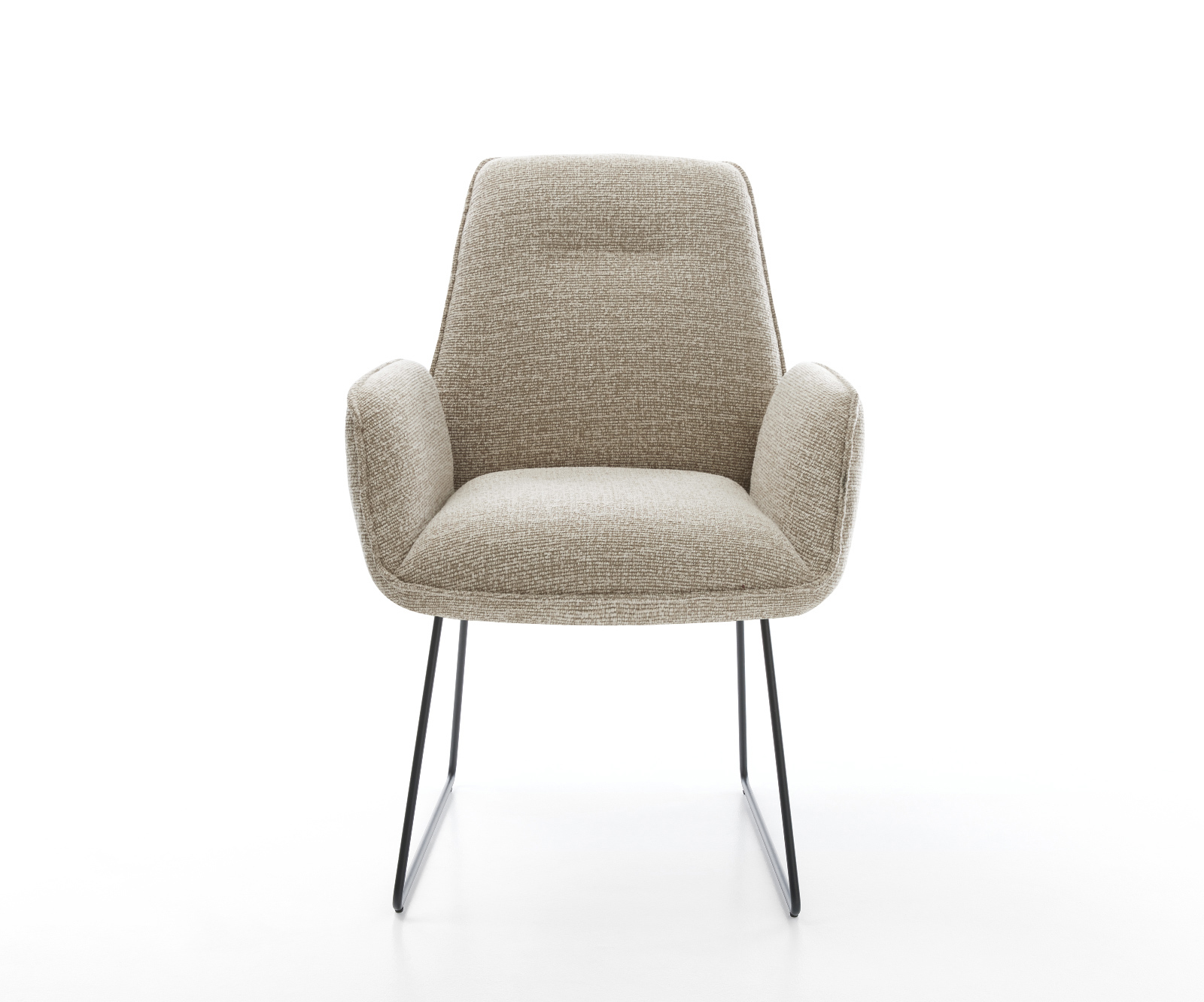 Jídelní židle Zoa-Flex tkanina Měkký béžová tenká podnož černá taštičkové pružiny - Obrázek 2