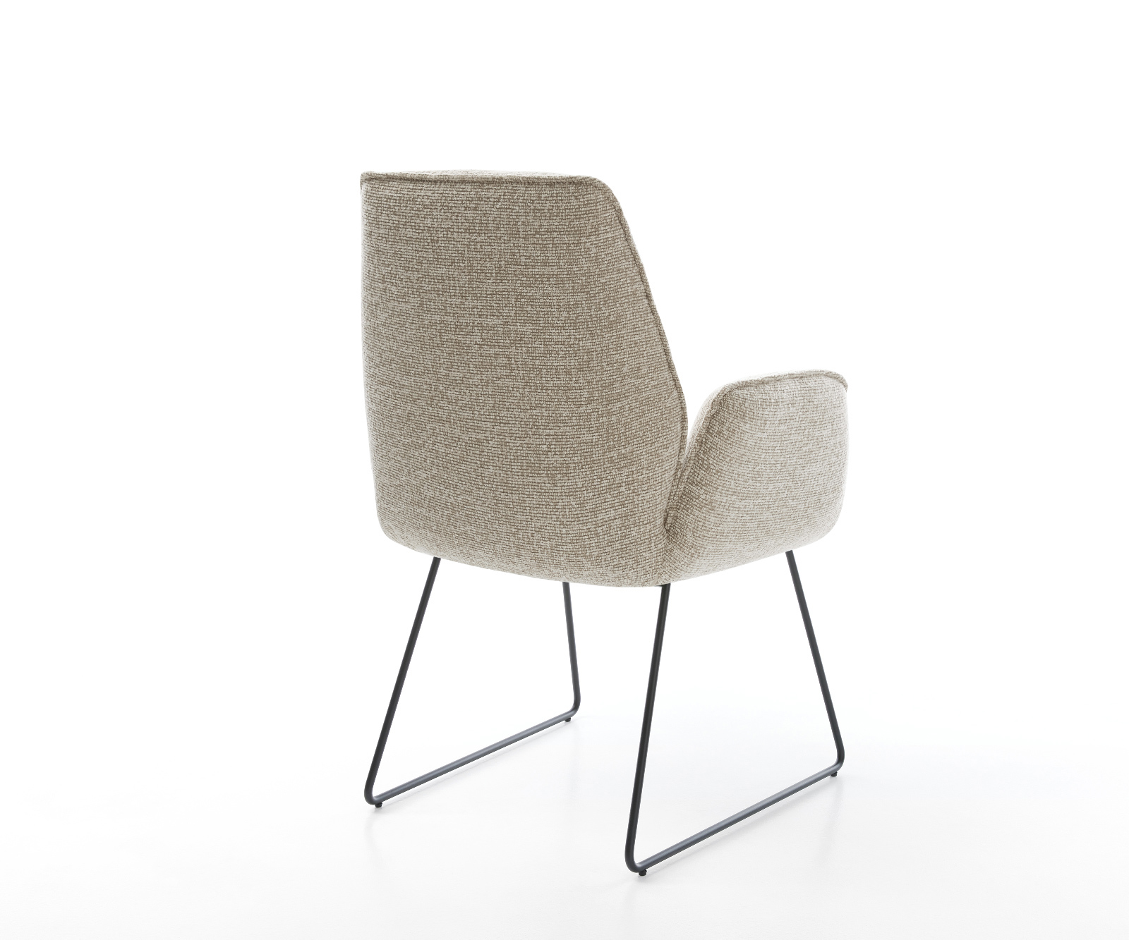 Jídelní židle Zoa-Flex tkanina Měkký béžová tenká podnož černá taštičkové pružiny - Obrázek 5