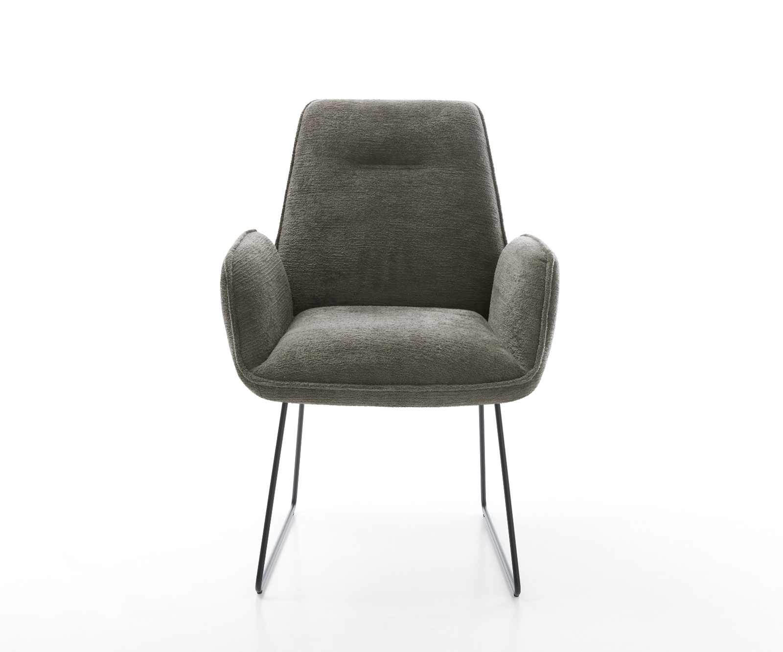 Jídelní židle Zoa-Flex bouclé měkký tmavě béžová tenká podnož černá taštičkové pružiny - Obrázek 2