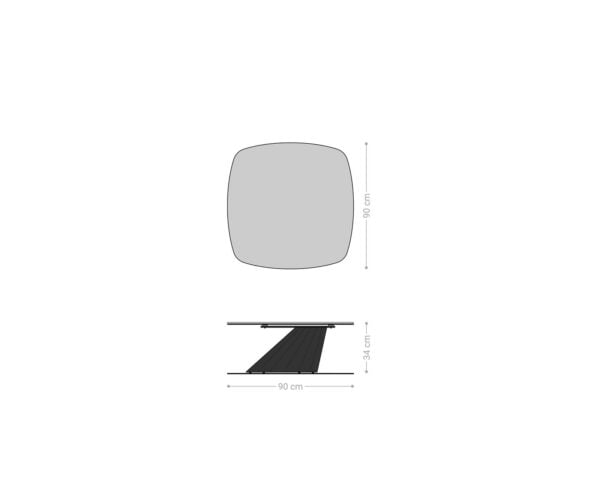Konferenční stolek Edge Boot 90x90 cm keramika Laminam® Noir Desir hnědá Parabi Metallic stříbrná - Obrázek 8