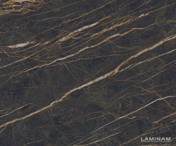 Konferenční stolek Edge Boot 90x90 cm keramika Laminam® Noir Desir hnědá Parabi Metallic stříbrná - Obrázek 3