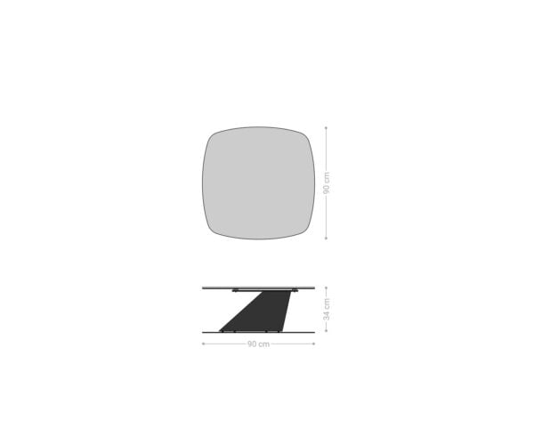Konferenční stolek Edge Boot 90x90 cm keramika Laminam® Noir Desir hnědá Conis Metallic stříbrná - Obrázek 8