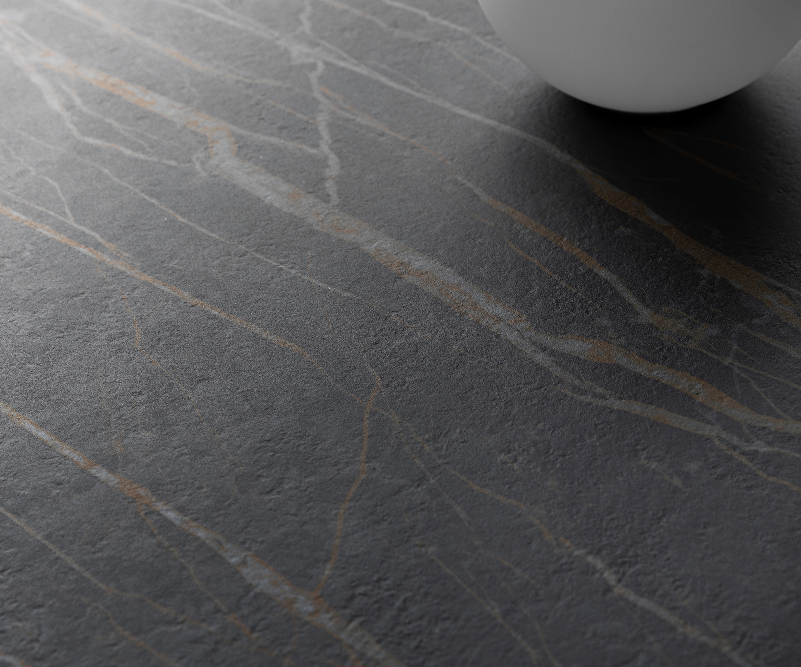 Konferenční stolek Edge kulatý 90x90 cm keramika Laminam® Noir Desir hnědá Parabi metalická stříbrná - Obrázek 5
