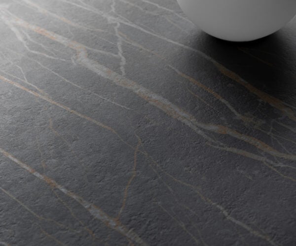 Konferenční stolek Edge kulatý 90x90 cm keramika Laminam® Noir Desir hnědá Conis nerezová ocel broušená - Obrázek 5