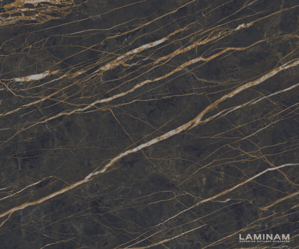 Konferenční stolek Edge kulatý 90x90 cm keramika Laminam® Noir Desir hnědá Conis kov černá - Obrázek 3