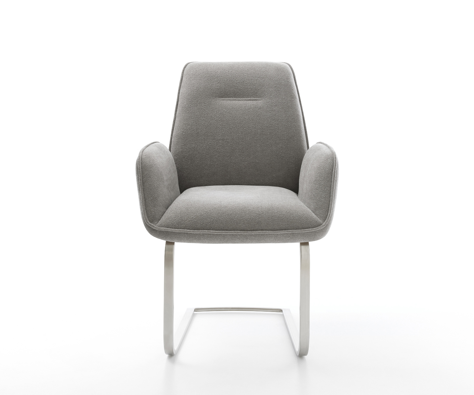 Jídelní židle Zoa-Flex strukturovaná látka Měkký šedá jídelní židle plochá nerezová ocel taštičkové pružiny - Obrázek 2