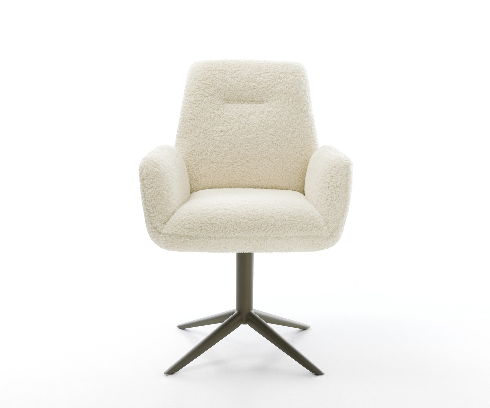 Jídelní židle Zoa-Flex plyšový manšestr béžová křížová podnož titanová barva 360° otočný houpací funkce taštičkové pružiny - Obrázek 2