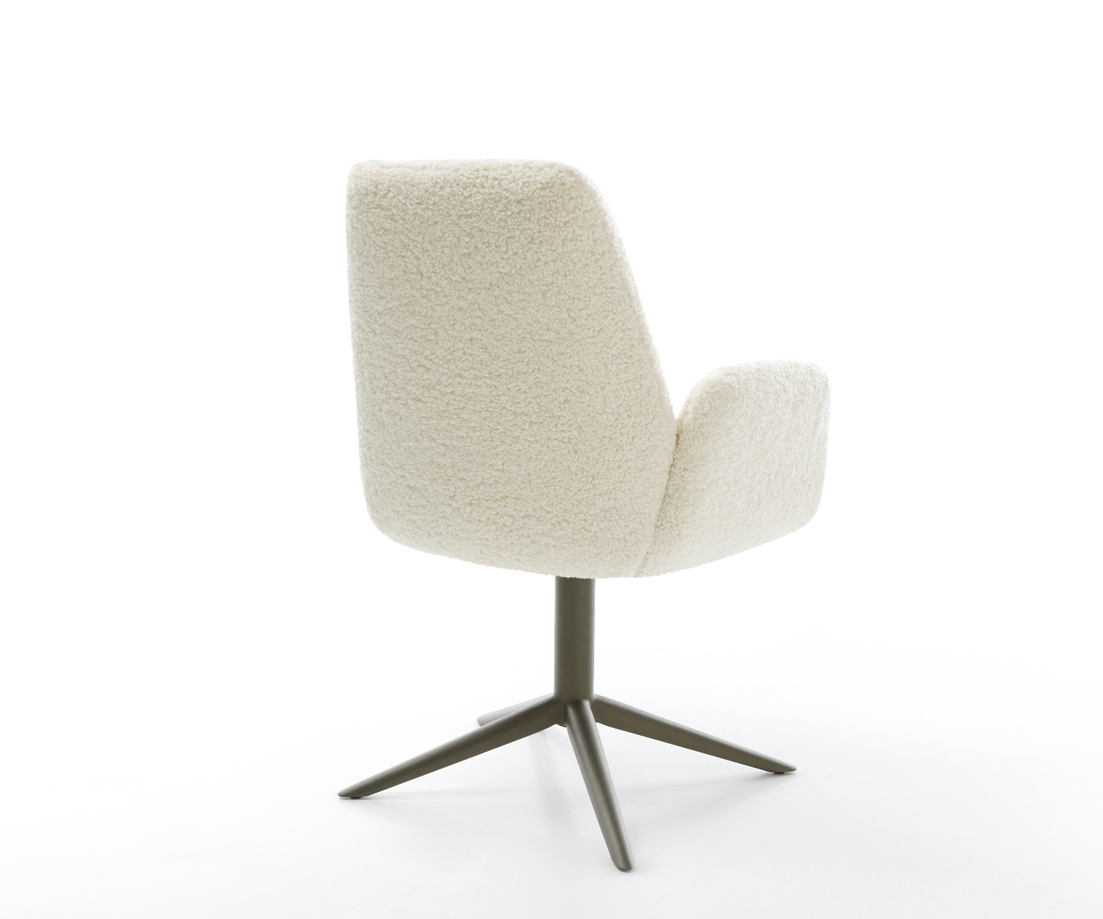 Jídelní židle Zoa-Flex plyšový manšestr béžová křížová podnož titanová barva 360° otočný houpací funkce taštičkové pružiny - Obrázek 4