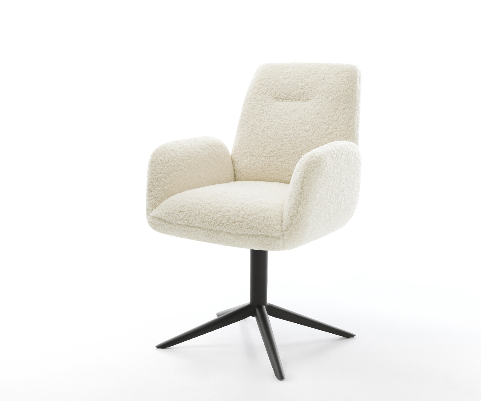 Jídelní židle Zoa-Flex plyšový manšestr béžová křížová podnož černá 360° otočný houpací funkce taštičkové pružiny